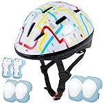 Lamsion Kids Helmet for Ages 3-8 Kids Toddler Boys Girls,Toddler Helmet with Knee Pads Eblow Pads Guards,Girls Bike Helmets for Skatings Skateboarding Bike Riding Scooter Roller Skate