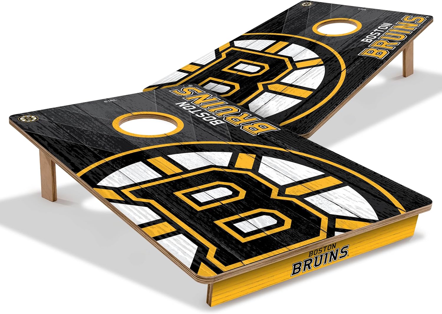 YouTheFan NHL 2’ x 3’ Wood Cornhole Game Boston Bruins
