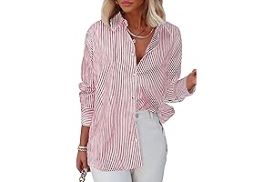 Red White Striped Shirt: Classic Long Sleeve Office Top