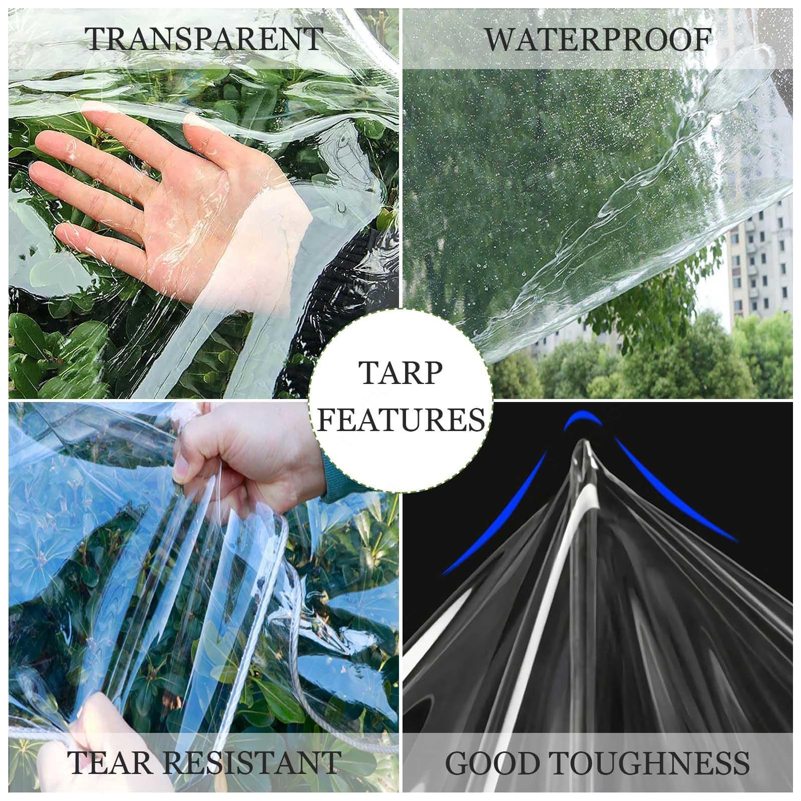 Transparente PVC-Abdeckplane, Pavillon, Seitenteile, mit Reißverschluss, wasserdichte Outdoor-Vorhänge für Pergola, Garten, Terrasse, 3 x 3 m