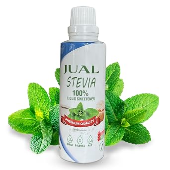 JUAL Natural Liquid Stevia Sweetener with Sucralose 4.22 Fl Oz Zero Calorie, Sugar-Free, Low Carb Stevia Drops for Coffee, Tea & Baking