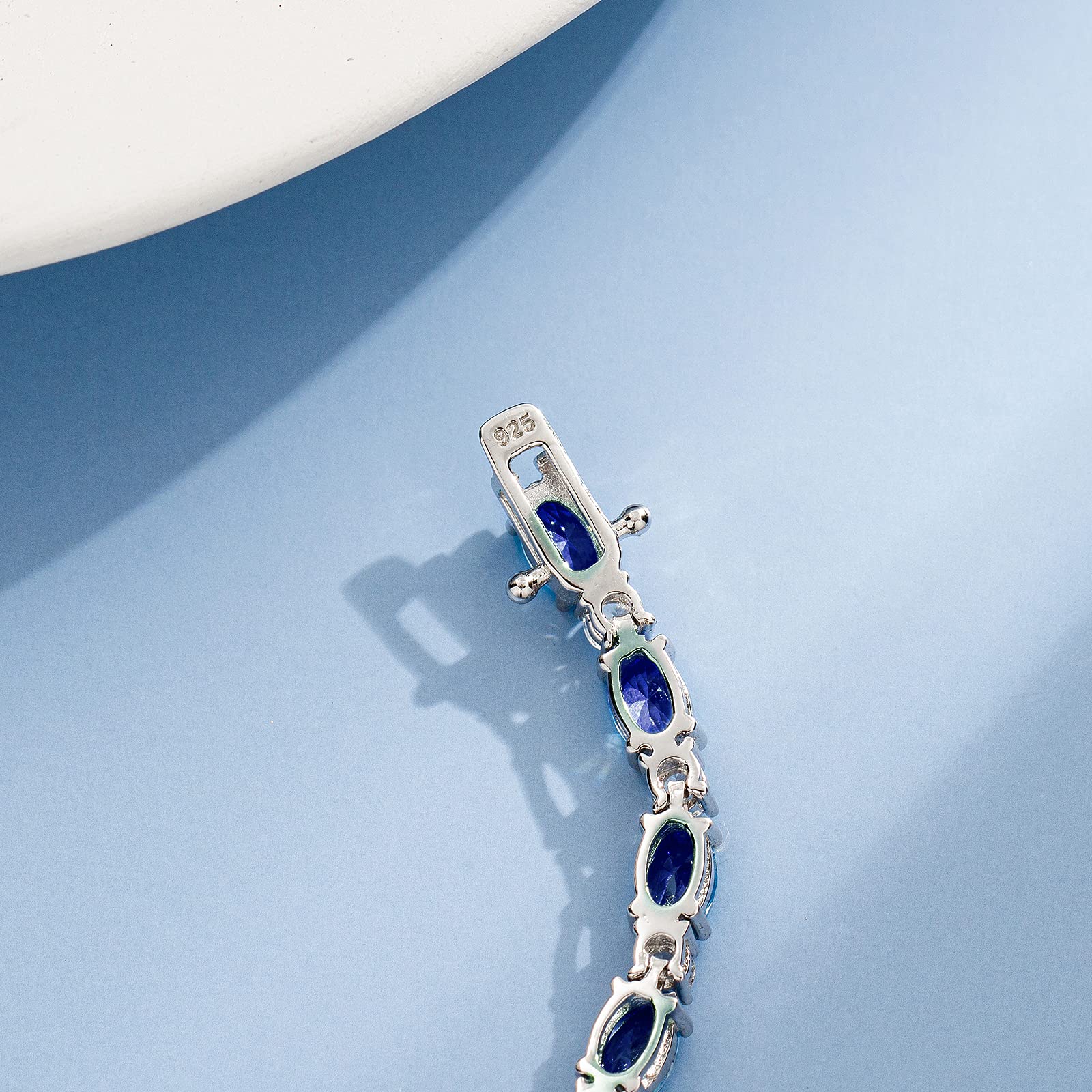 FANCIME Bracciale da tennis da donna, in argento Sterling 925, con pietra portafortuna, ideale come regalo per donne e ragazze, lunghezza 19 cm