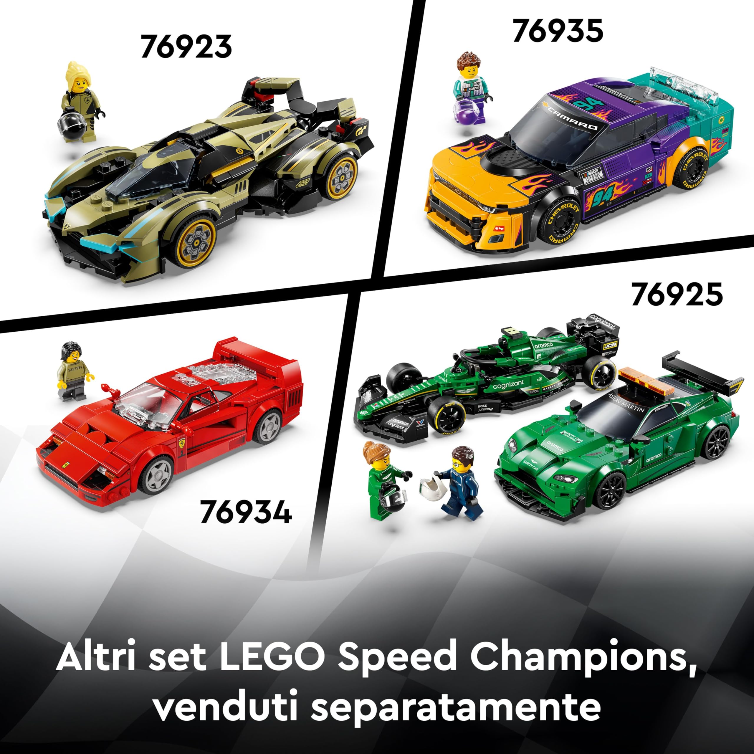 LEGO Speed Champions Supercar Ferrari F40, Modellino di Auto Sportiva da Costruire, Macchina Giocattolo da Collezione con Minifigure del Pilota, Giochi per Bambini e Bambine da 9 Anni in su 76934