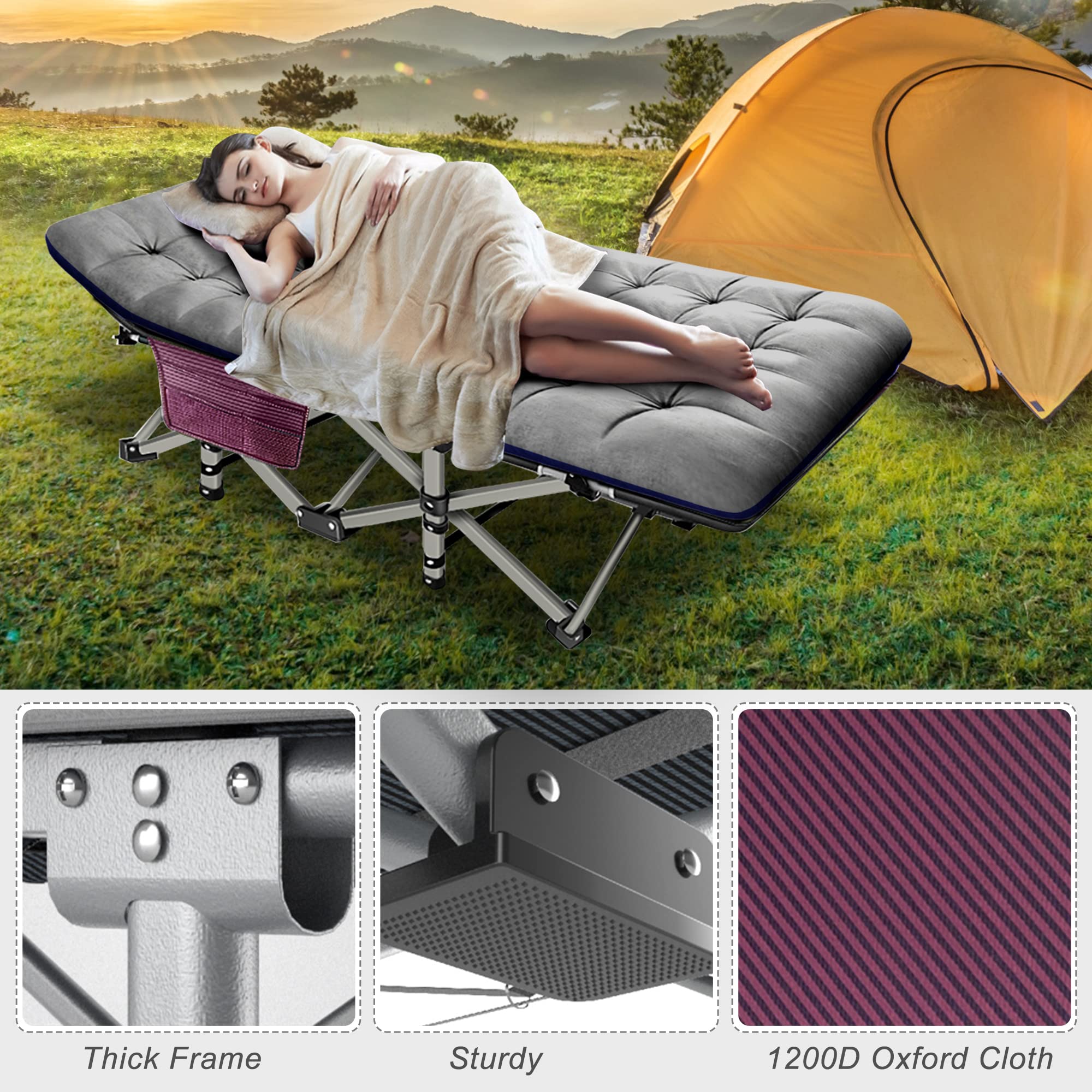 Venture Forward Ultimate LoungR Cot - Foldable Camping Cot for Adults | Extra Wide and Comfortable Sleeping Cot for Camping and Outdoor Adventures