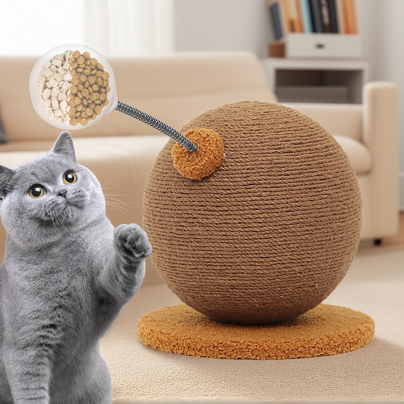 Krabbe Ball für Katzen - Kätzchen Spielzeug | Integriert mit Kletterrahmen für Spiel, Training, und im Schlafzimmer, Innenraum, Outdoor, Wohnung und auf Reisen