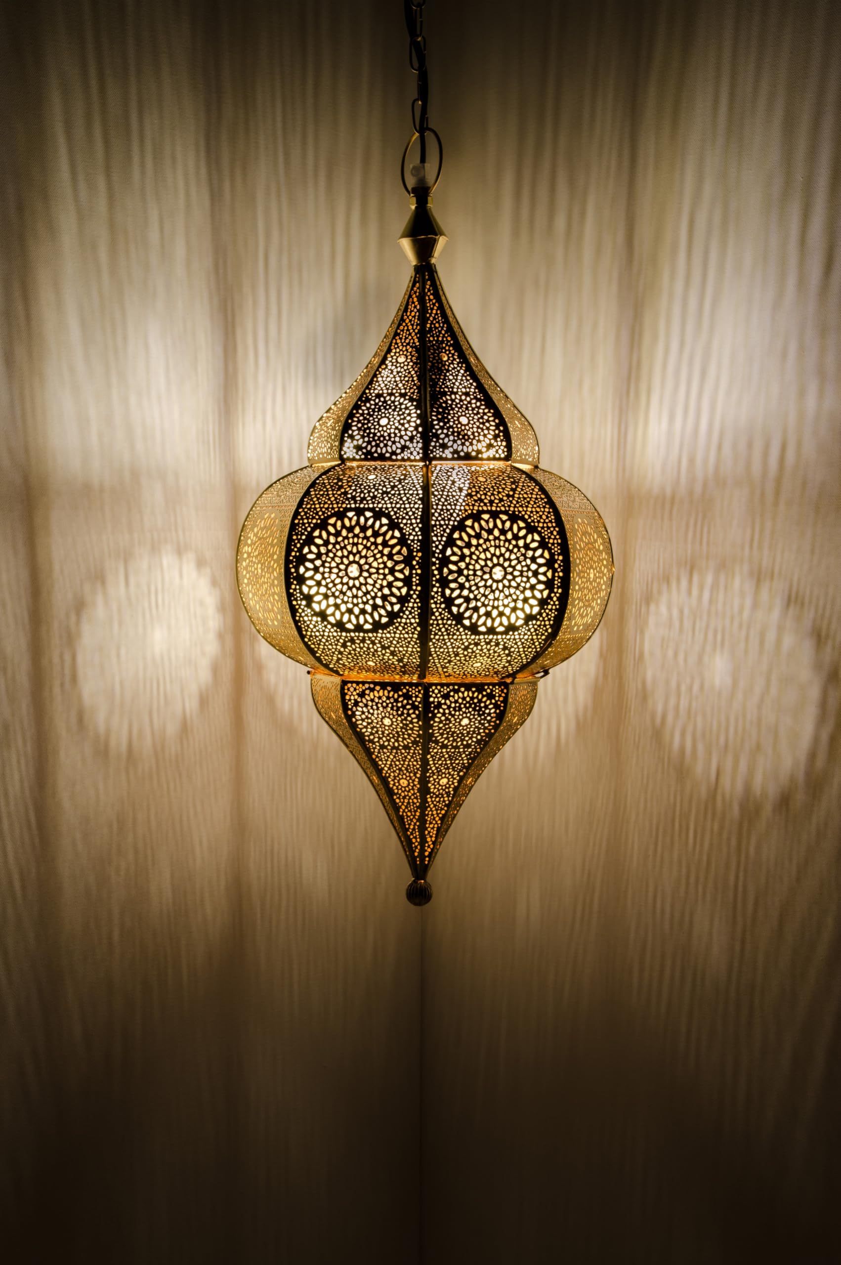 Marrakesch Lampe de plafond orientale indienne Malha Gold