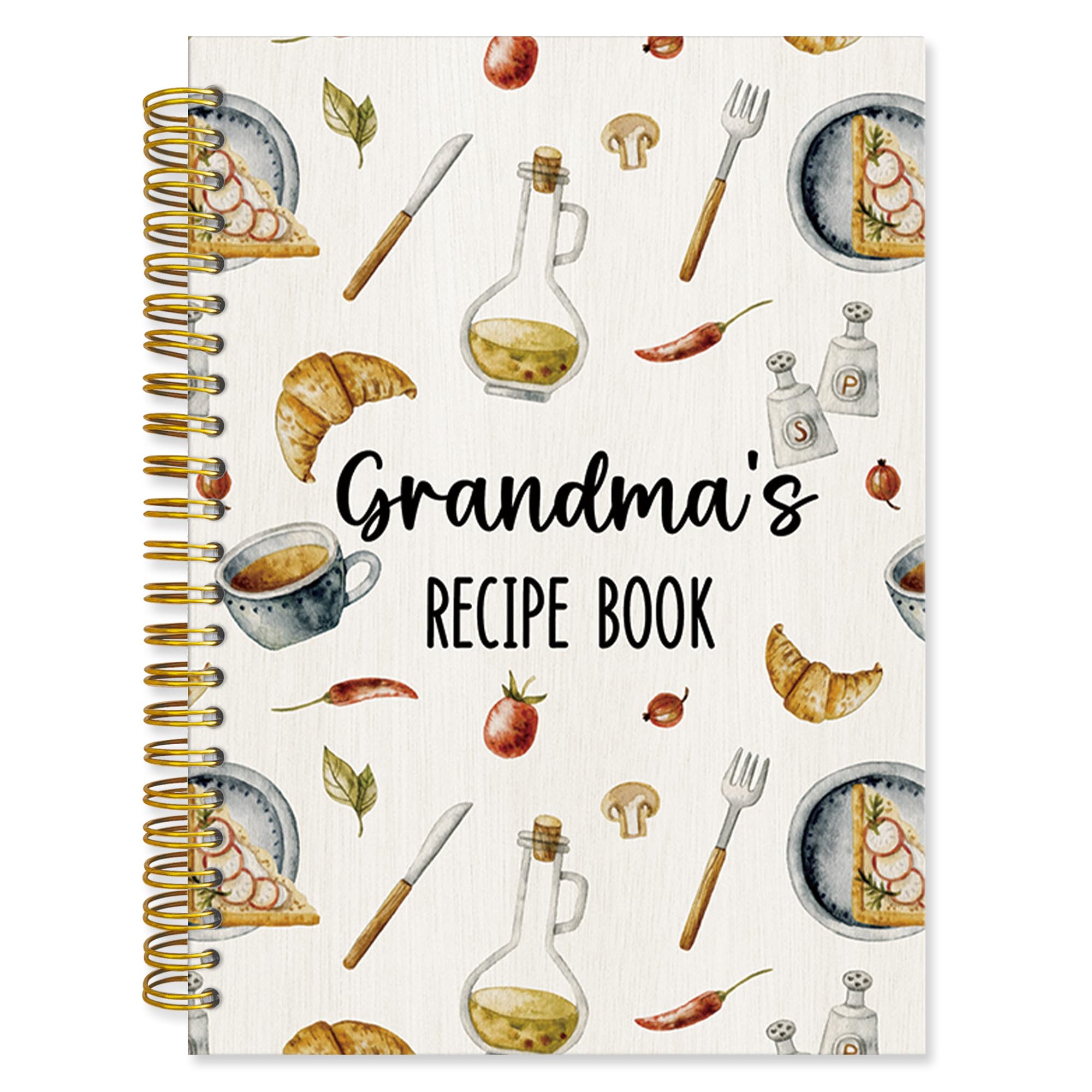 Libro de recetas para la abuela, cuaderno en espiral de tapa dura A5, cuaderno de recetas en blanco, cuaderno rayado, diario diario, abuela, abuela, cocina, regalos, notas, cuaderno de 14 x 21