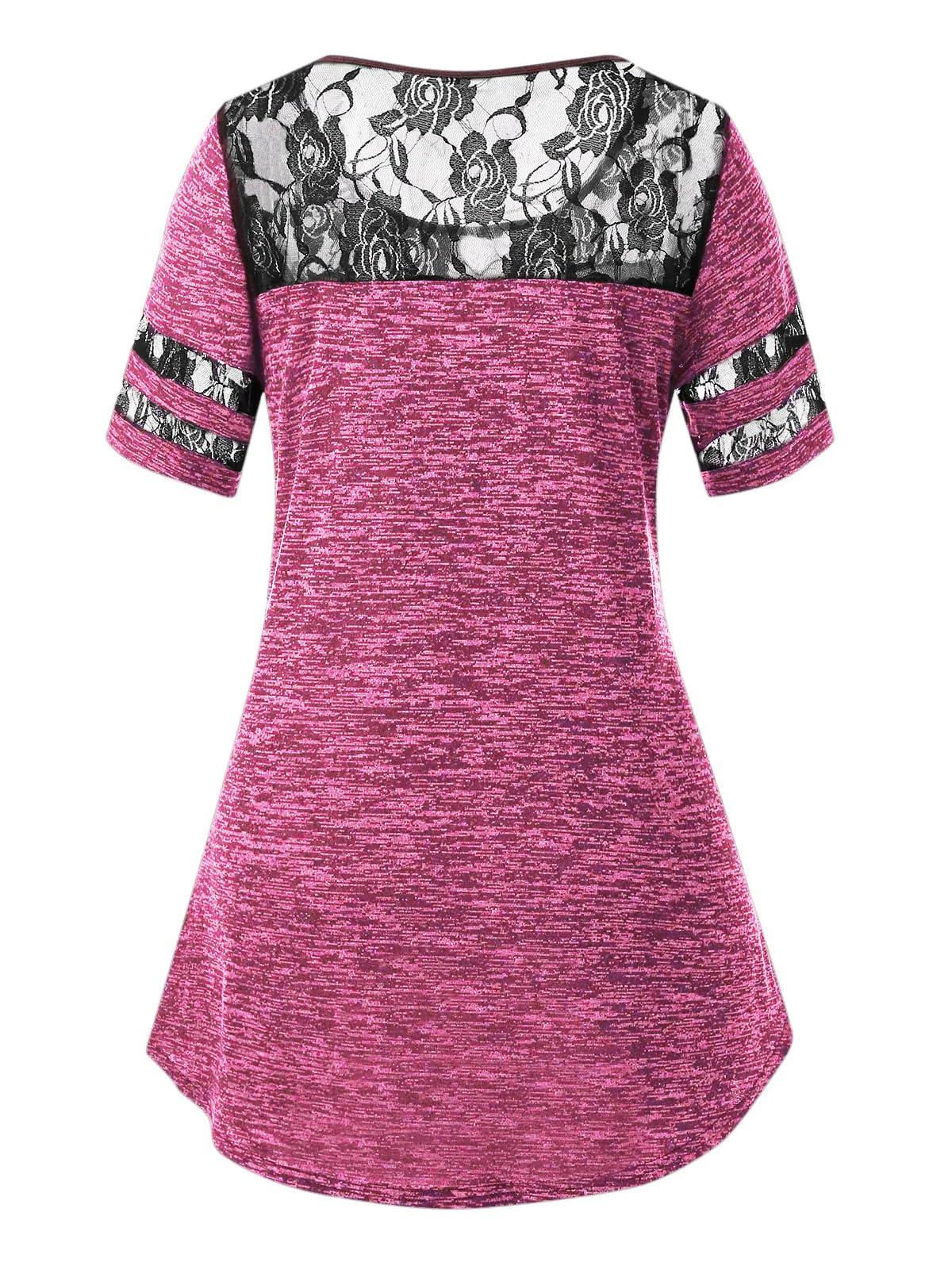 Nihsatin Women's Plus Size Lace up Ribbed Tops Casual T-Shirts Gothic Corset Top: 5508pink 4X-Large