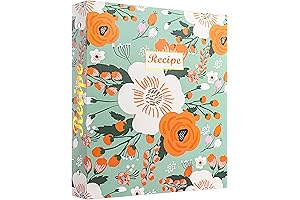 8.5x11 3-Ring Recipe Binder with Dividers and Recipe Cards