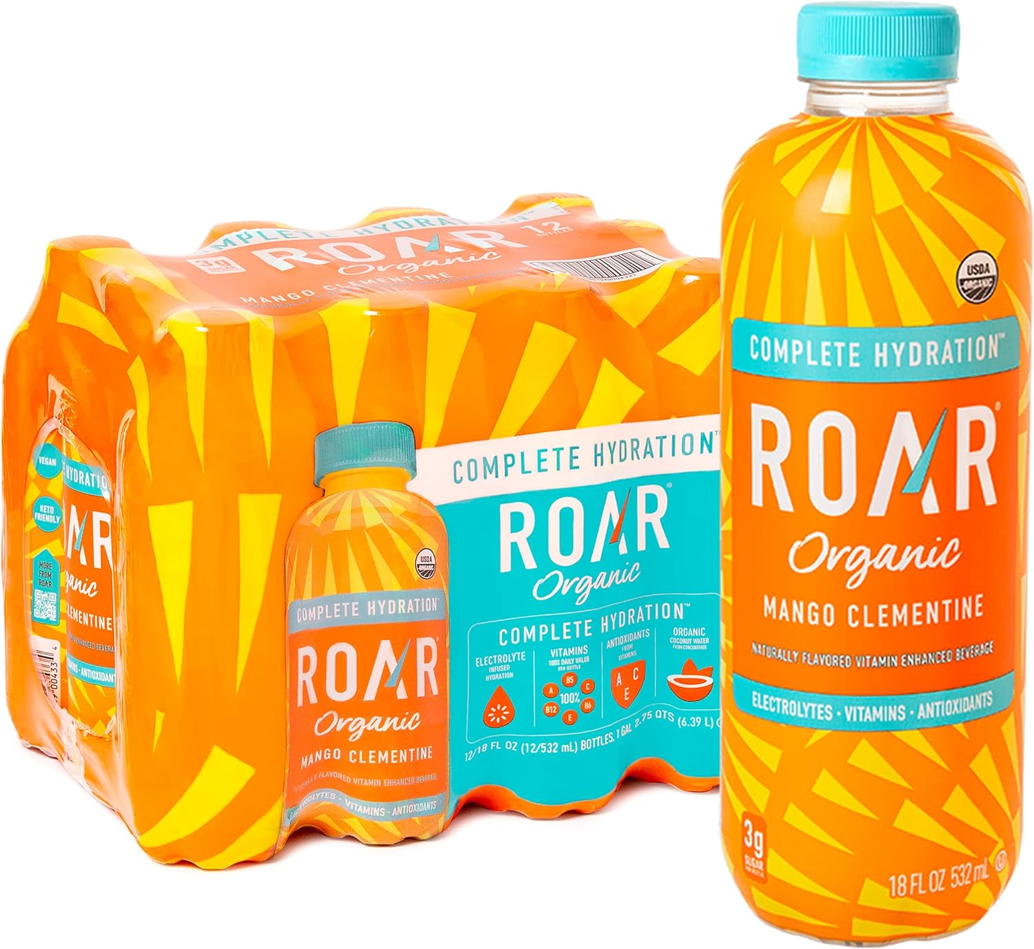Roar Organic Electrolyte Infusions USDA Organic Mango Clementine