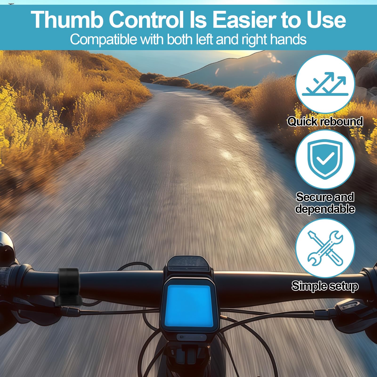 Universal Ebike Throttle for Electric Bike Scooter – Waterproof Thumb Accelerator Speed Control for 22mm Handlebar – 3 Pin Replacement Part for 24V-72V E-Bike Conversion Kit (Black) - 4