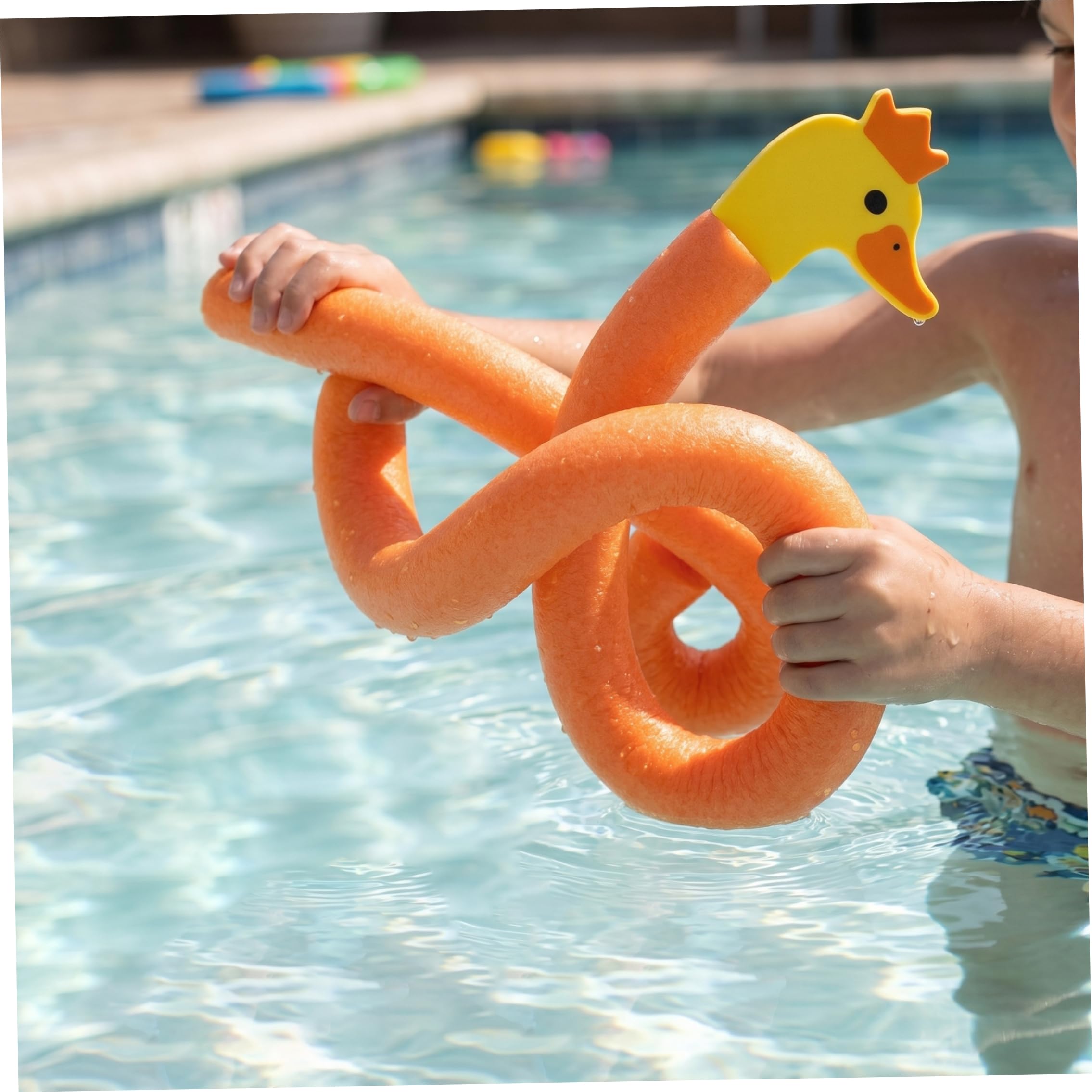 Nouilles de natation pour enfants, mignonnes en forme de canard en mousse flottante, 168 cm, jaune