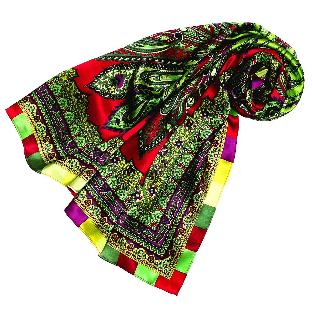 Lorenzo Cana Luxus Seidentuch aufwändig bedruckt Tuch 100% Seide 100 x 100 cm harmonische Farben Damentuch Schaltuch