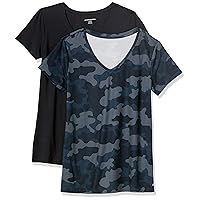 Amazon Essentials T-Shirt Tecnica Scollo V Elasticizzata Asciugatura Rapida (Anche)