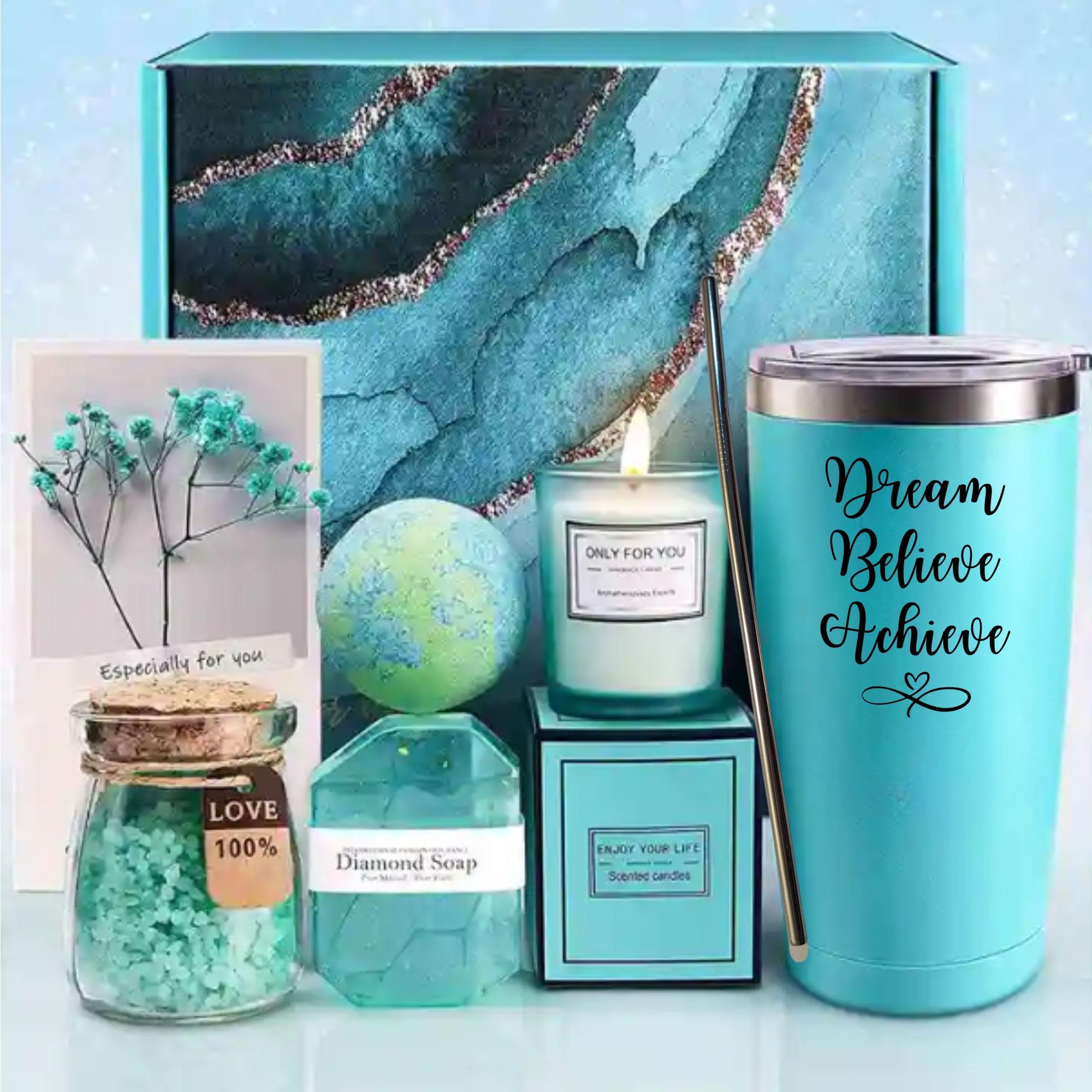 SABR Pamper Gift Set for Women (10 items) - Pamper Self Care Bath Set for Bir...