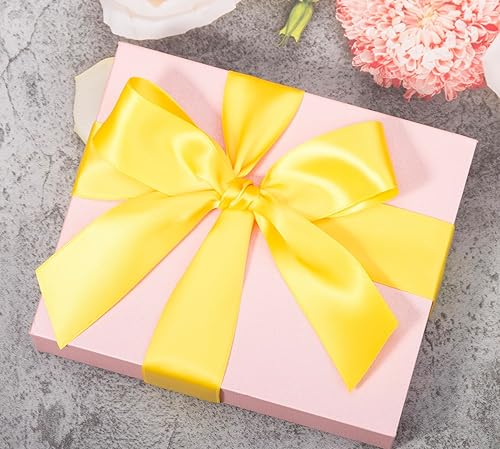 Miniatura 5 de Cinta amarilla de maíz, cinta de satén de poliéster de doble cara de color sólido, 1 12 pulgadas de ancho, 100 yardas de largo, perfecta para bodas,