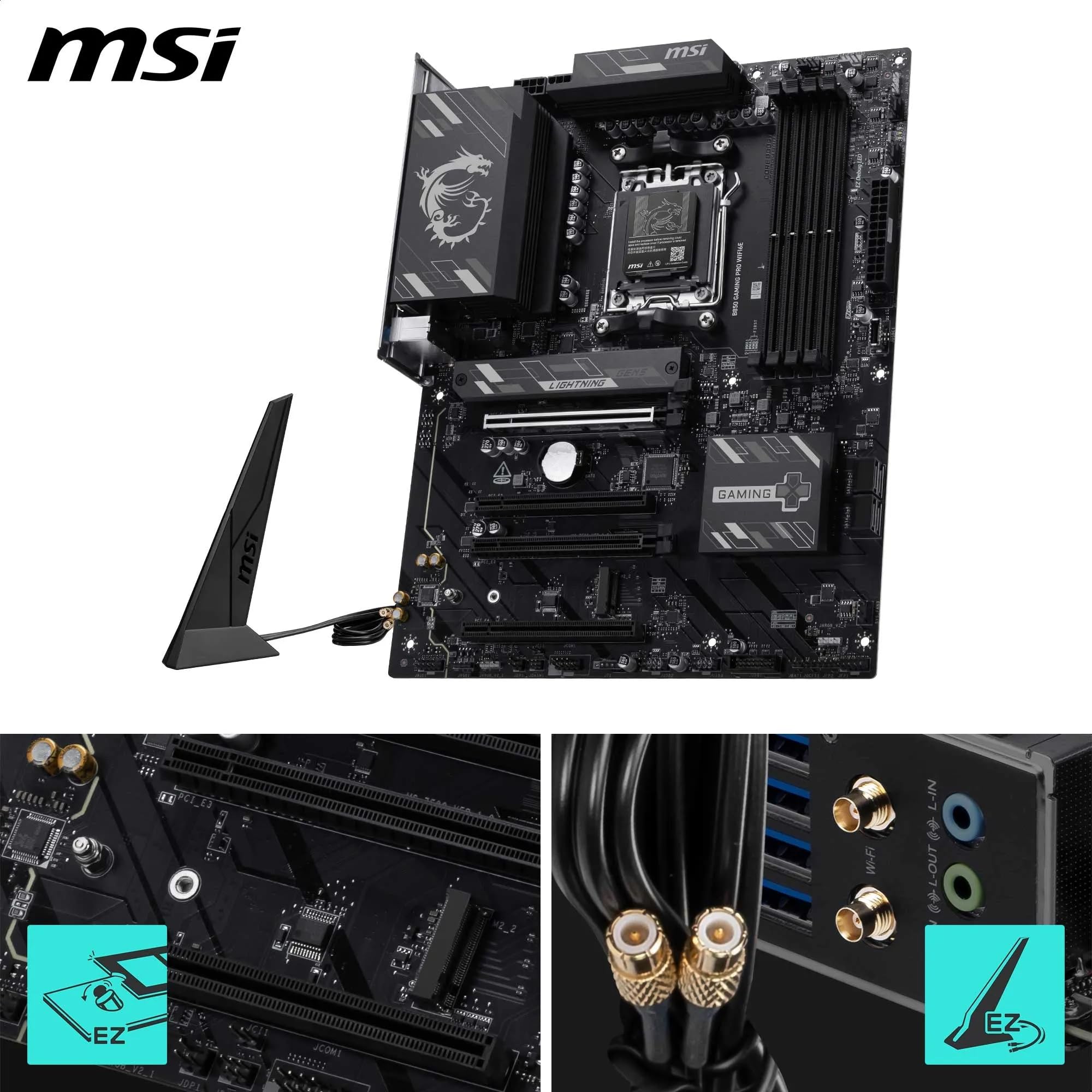 Amazon.com: MSI B850 Gaming PRO WIFI6E Motherboard, ATX - Supports