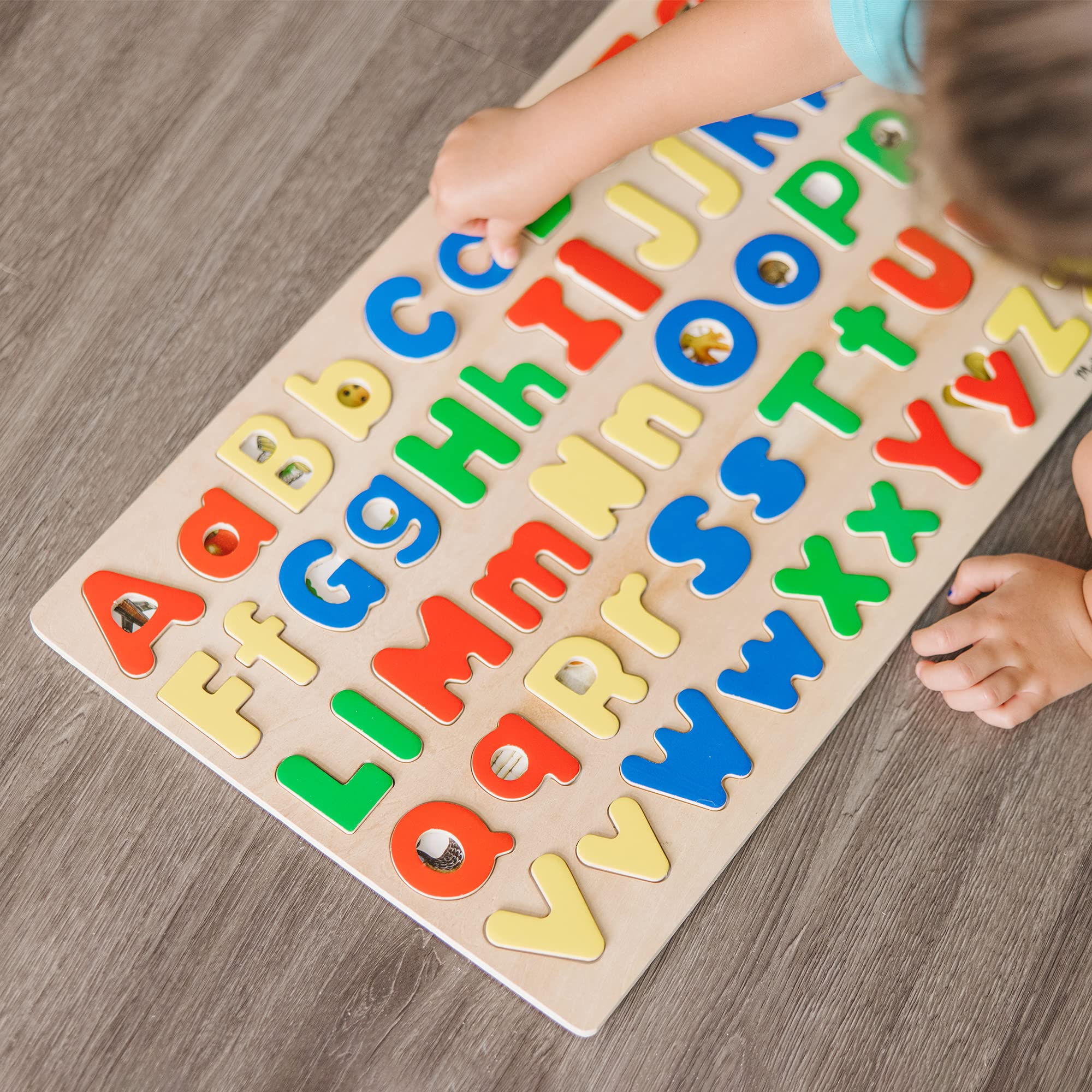 Melissa & Doug Upper & Lower Case Alphabet Letters Wooden Puzzle - 52 Pieces - Image 8