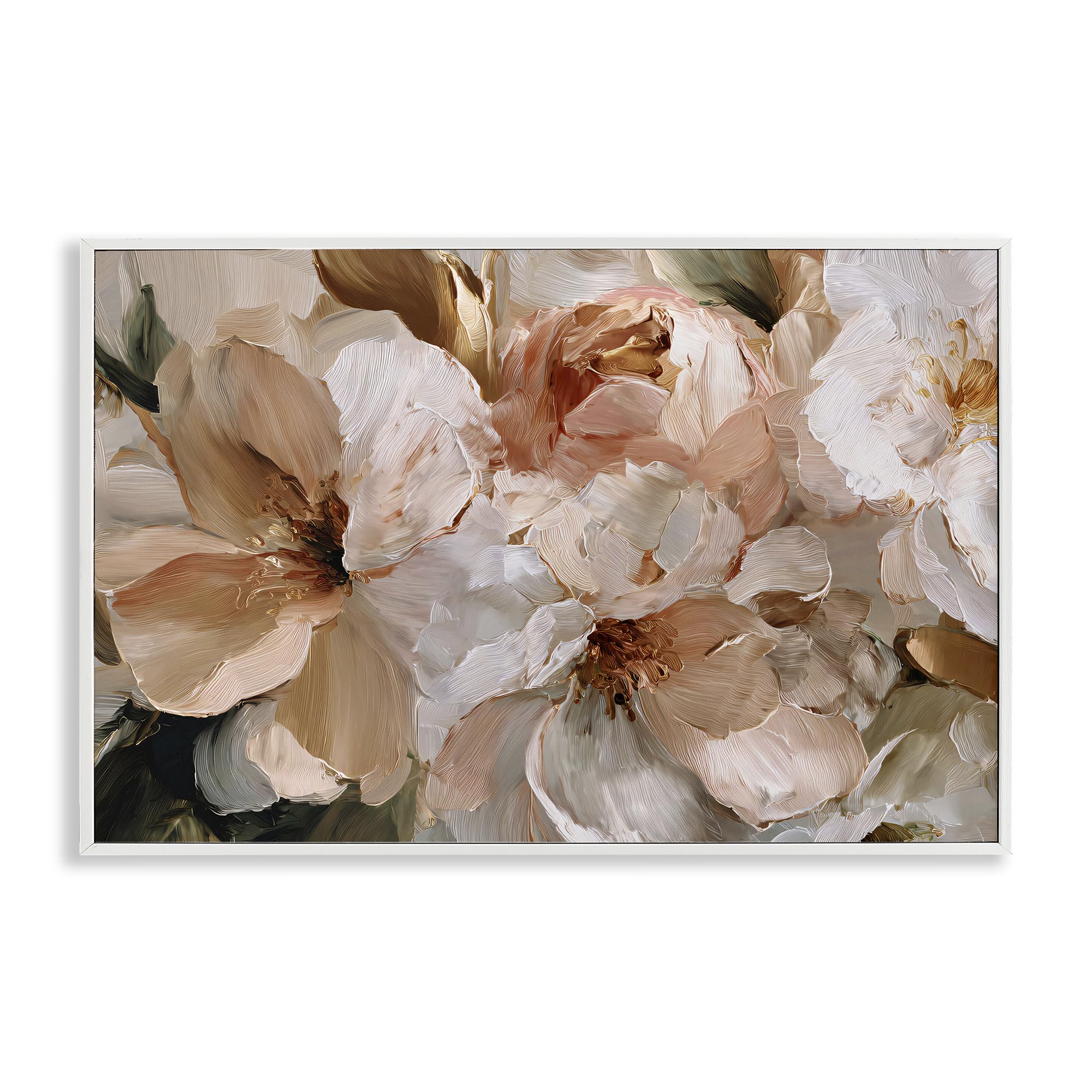 'Pink Brushstroke Petals'| Framed Giclee Art