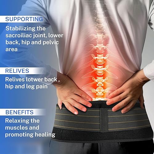 Miniatura 3 de Si Belt - Cinturón sacroilíaco para mujer, soporte de cadera para ciática, espalda baja, alivio del dolor del nervio pélvico y sacro, soporte