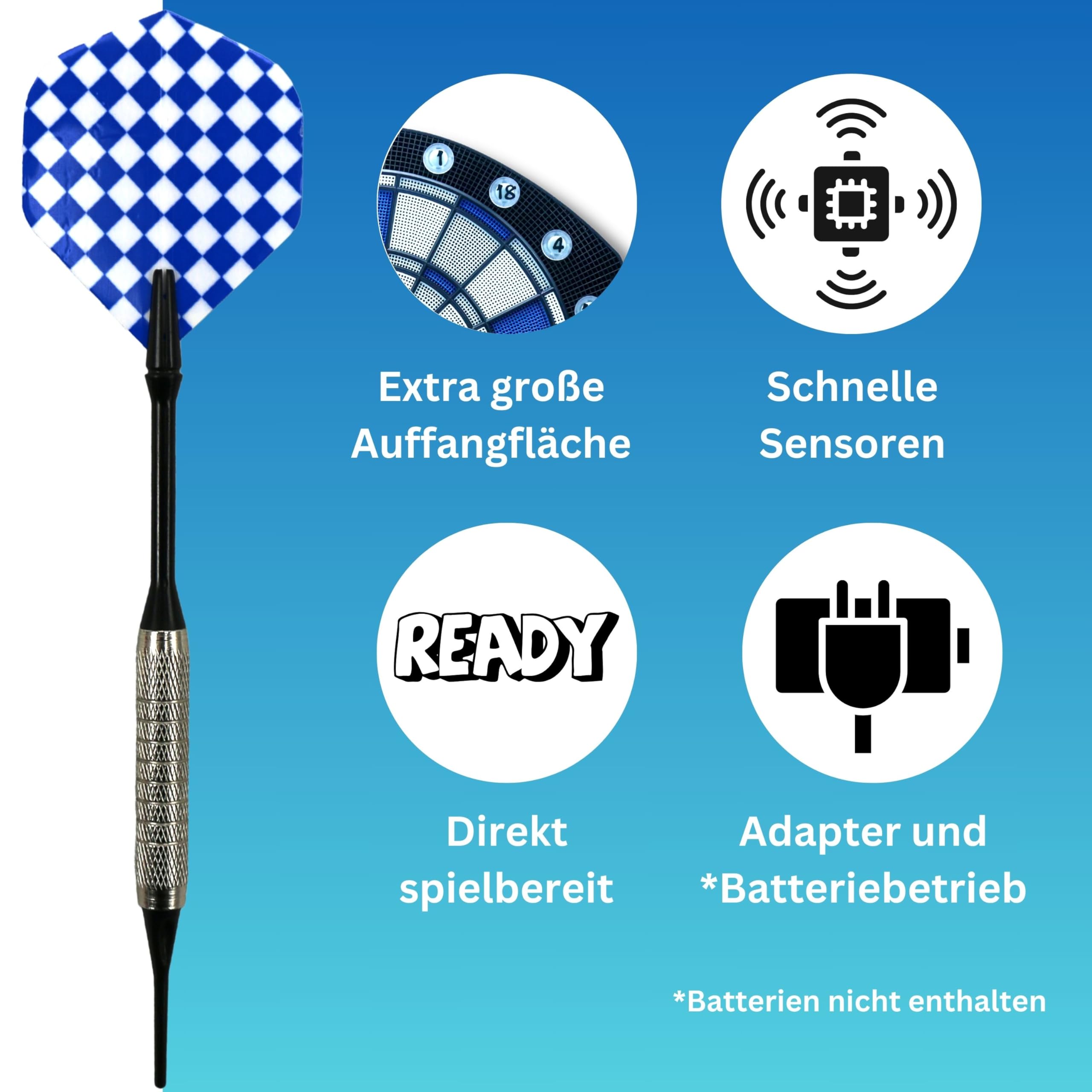 Best Sporting Cambridge 2307449 elektroniczna tarcza do darta z podświetlanymi cyframi LED, 6 lotek, tarcza do darta z zasilaczem, wielokolorowa, M