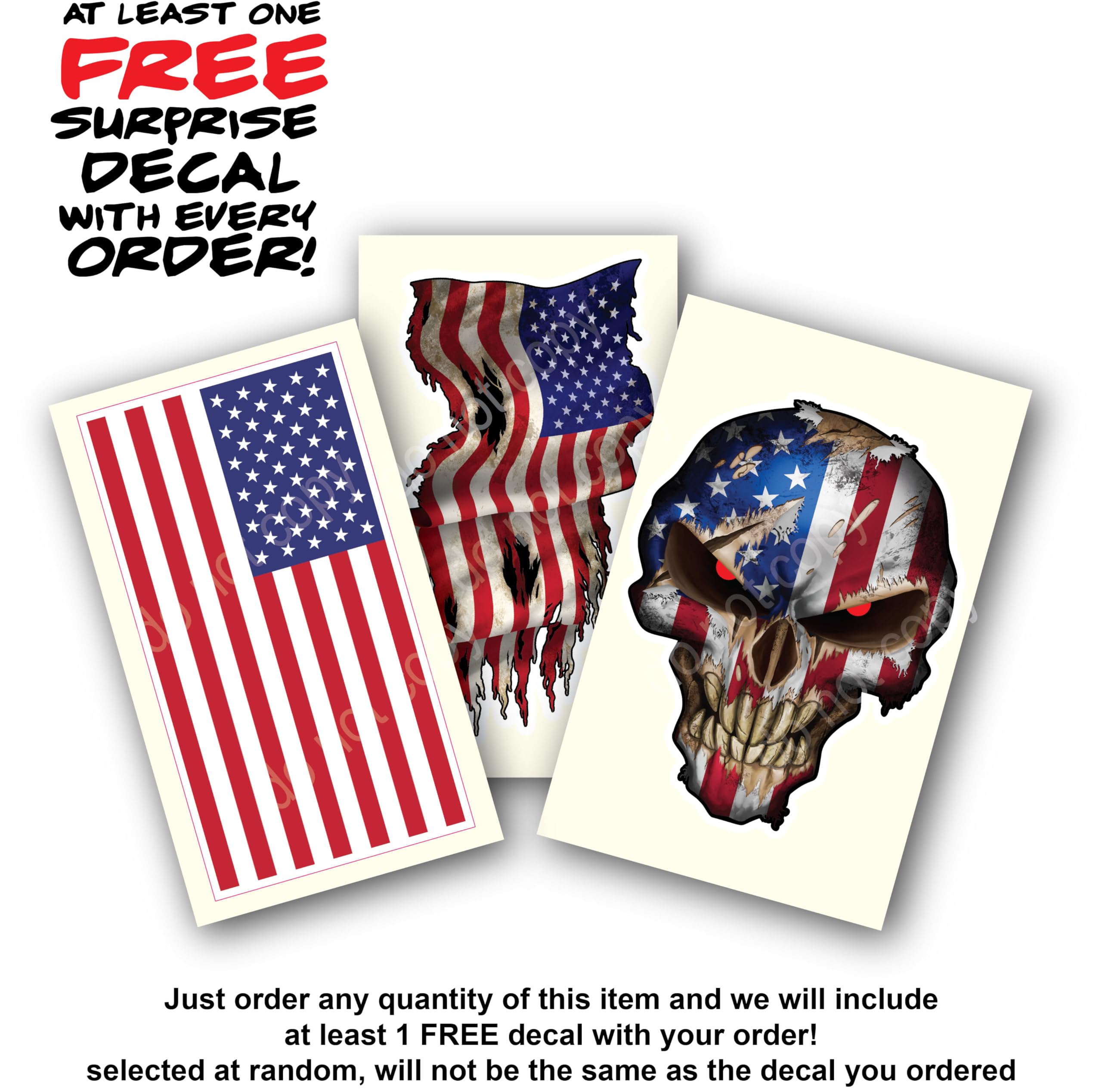 Military Car Decal American Flag Skull Decal - Vinyl Bumper Sticker Or Window Decal For Car, Truck, Laptop - 3M Material, Made In USA 3M Flags & Political Car & Truck Decals/Stickers - Foto 2