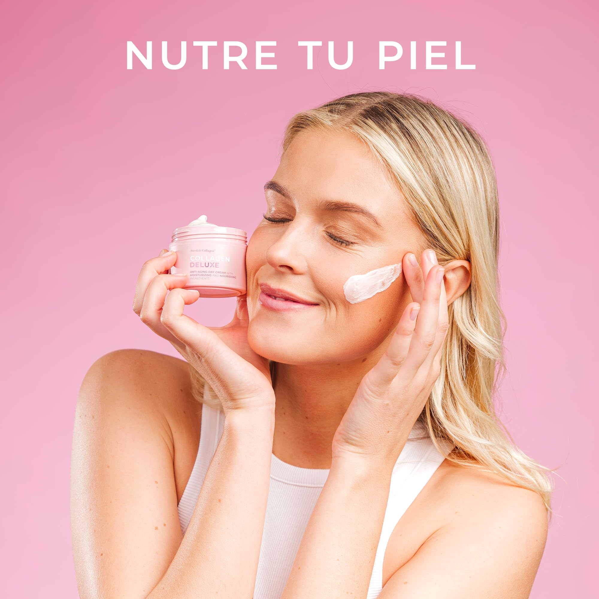 Swedish Collagen Deluxe, 2 x 50 ml | Cremas antiedad de día y de noche (1 de cada una) con retinol, péptidos, vitamina E, niacinamida y aloe vera | Hidratante y tratamiento facial para la