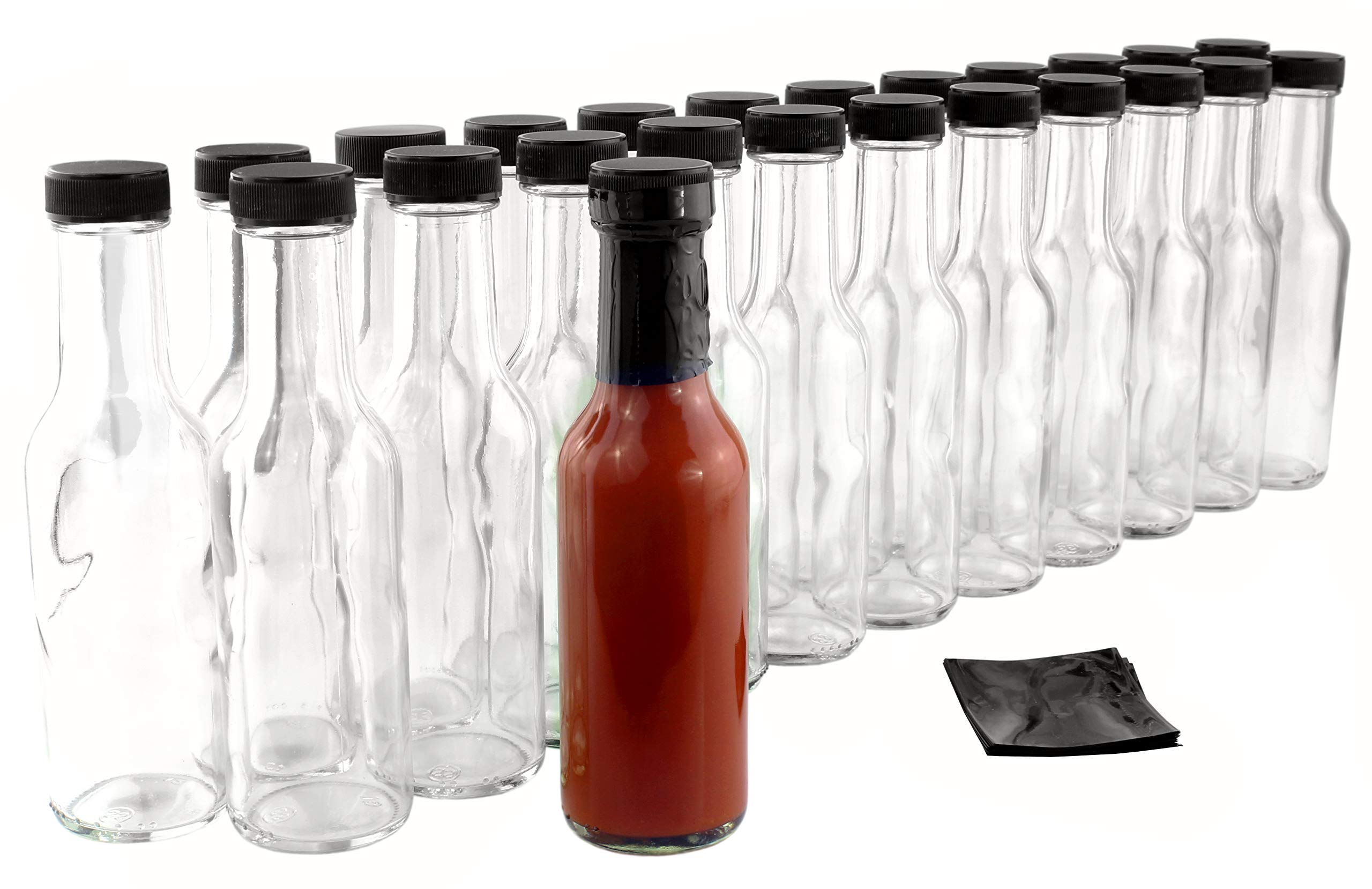 Buy Two Dozen 5Ounce Empty Hot Sauce Bottles (24Pack); Clear Glass