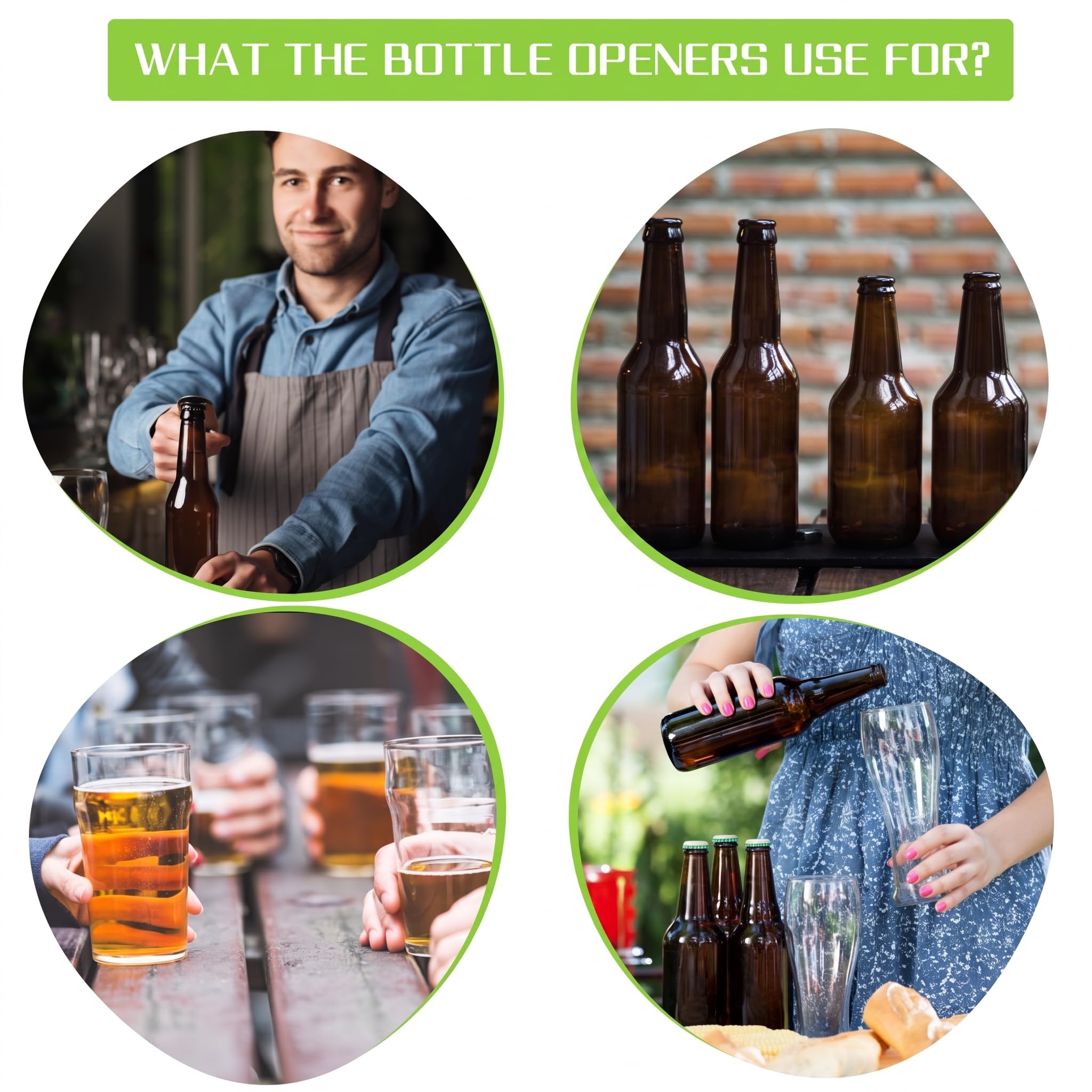 50 Stück Flaschenöffner, Edelstahl, flacher Flaschenöffner, Bulk, Barkeeper, Bieröffner, 8,6 x 3,3 cm, Soda-Dosenöffner, Mini-Speed-Öffner für Küche, Bar oder Restaurant (schwarz)