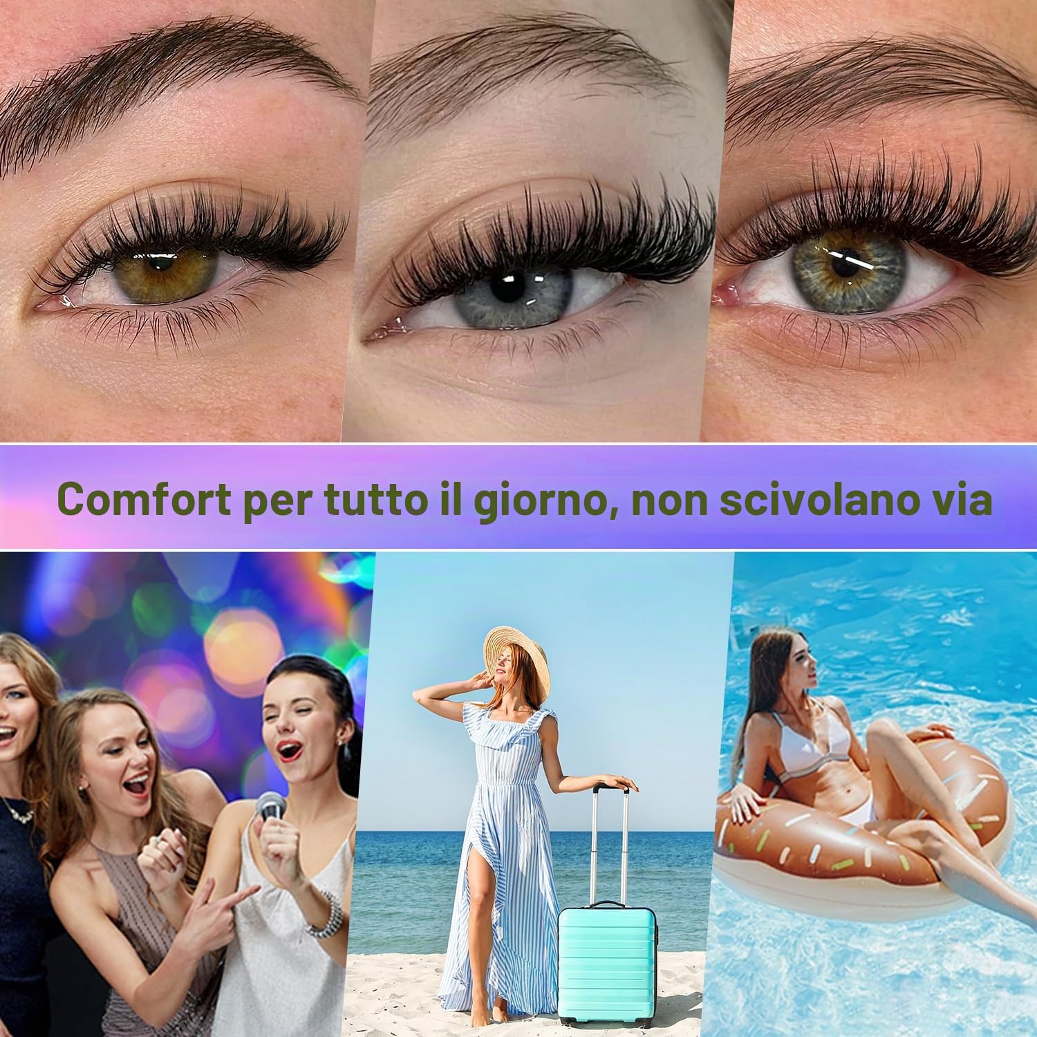 Ciuffetti Ciglia Finte Kit, 280 Extension Ciglia 9-16mm, 40D+50D Lash Cluster con Bond and Seal Pinzette er Uso Personale a Casa Ciglia a Grappolo Extension Ciglia Kit