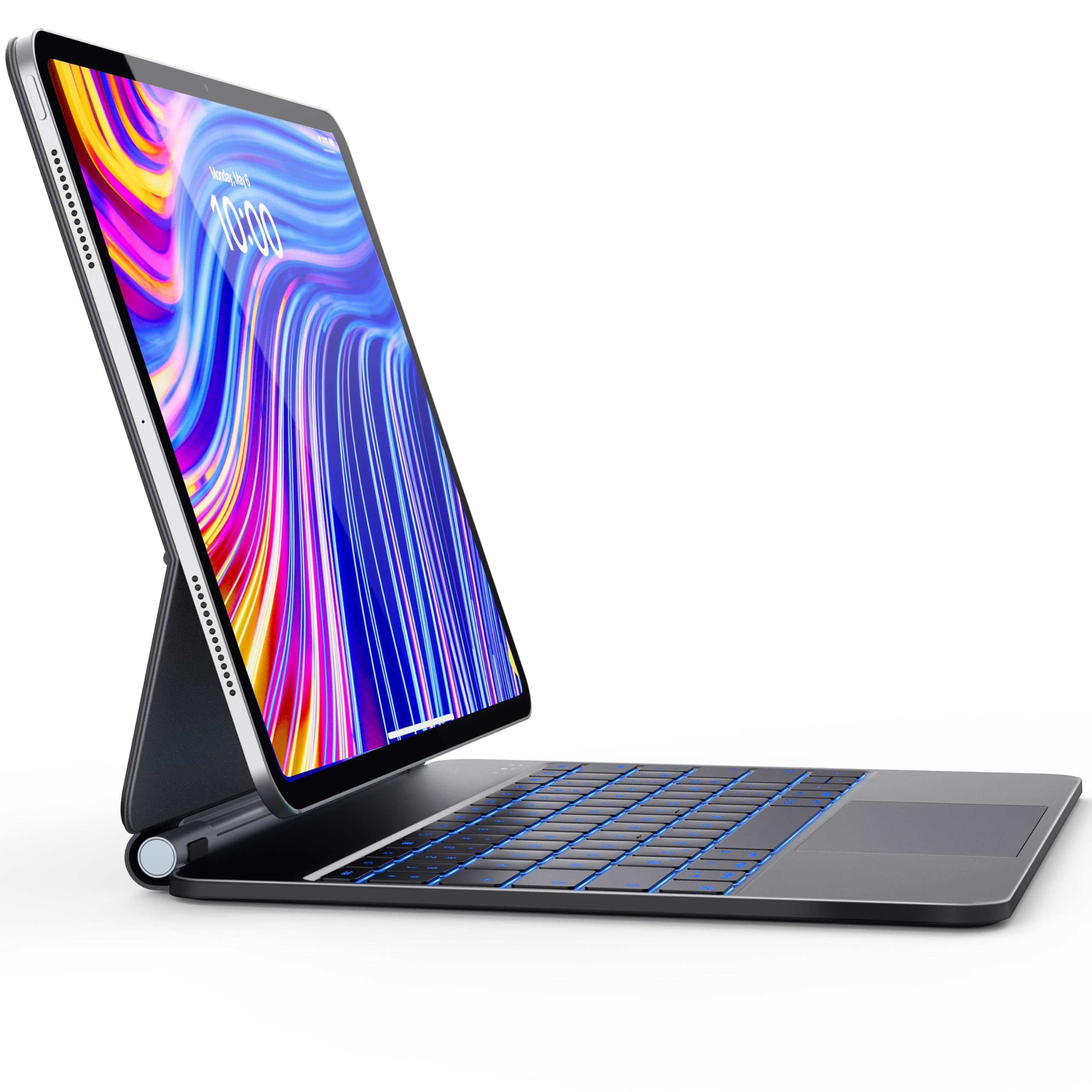 CHESONA Clavier Magic pour iPad Air 13" (M4/M3/M2) et Pro 12.9" (3e-6e gén) | Flottant Magnétique Conception avec Touchpad, Rétroéclairage 7 Couleurs, Noir