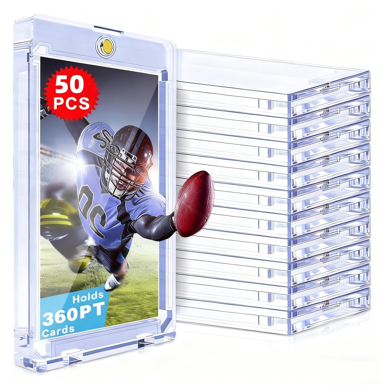 360pt Magnetic Card Holder, 50 Pack One Touch Card Holders