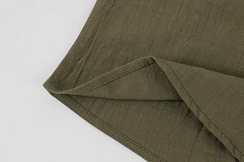 Miniatura 6 de Ryannology Camisas de lino para hombre, estilo casual, de algodón, manga 34, ajuste regular, Henley, camisetas de verano, ligeras, para playa, yoga