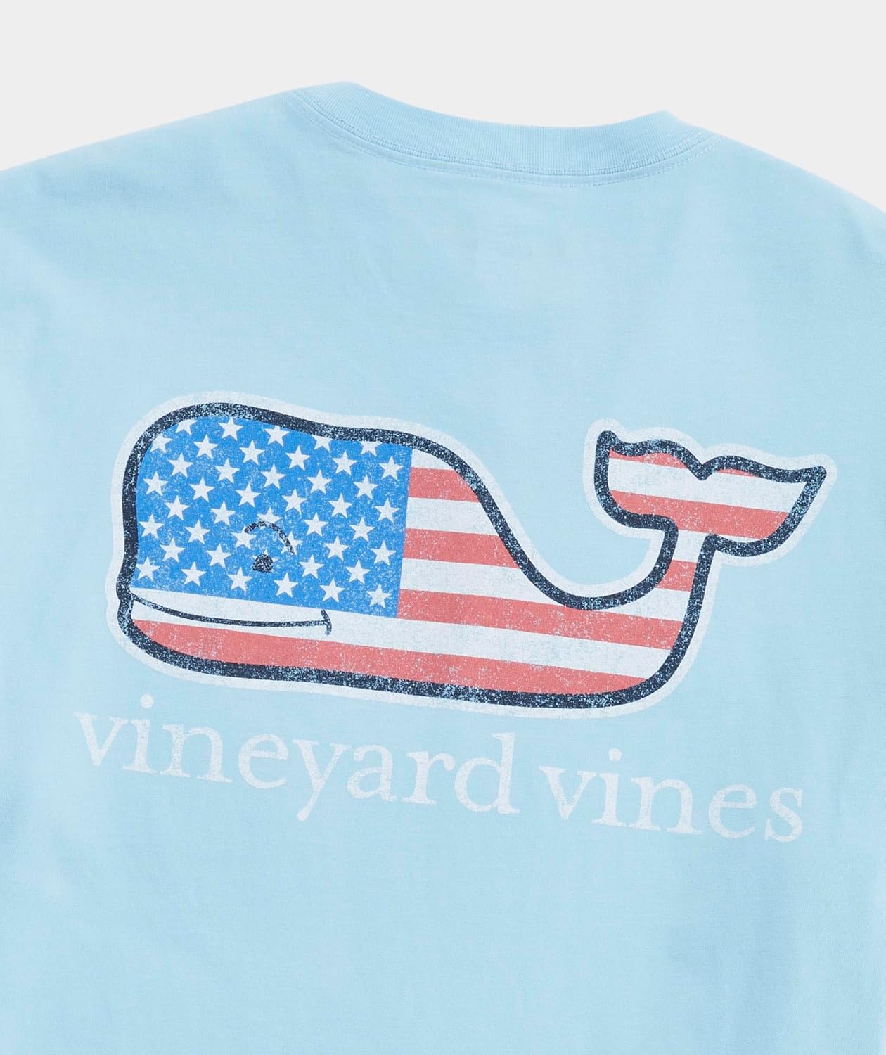 Vineyard Vines Mens Flag Whale Short-Sleeve Pocket Tee - Image 3