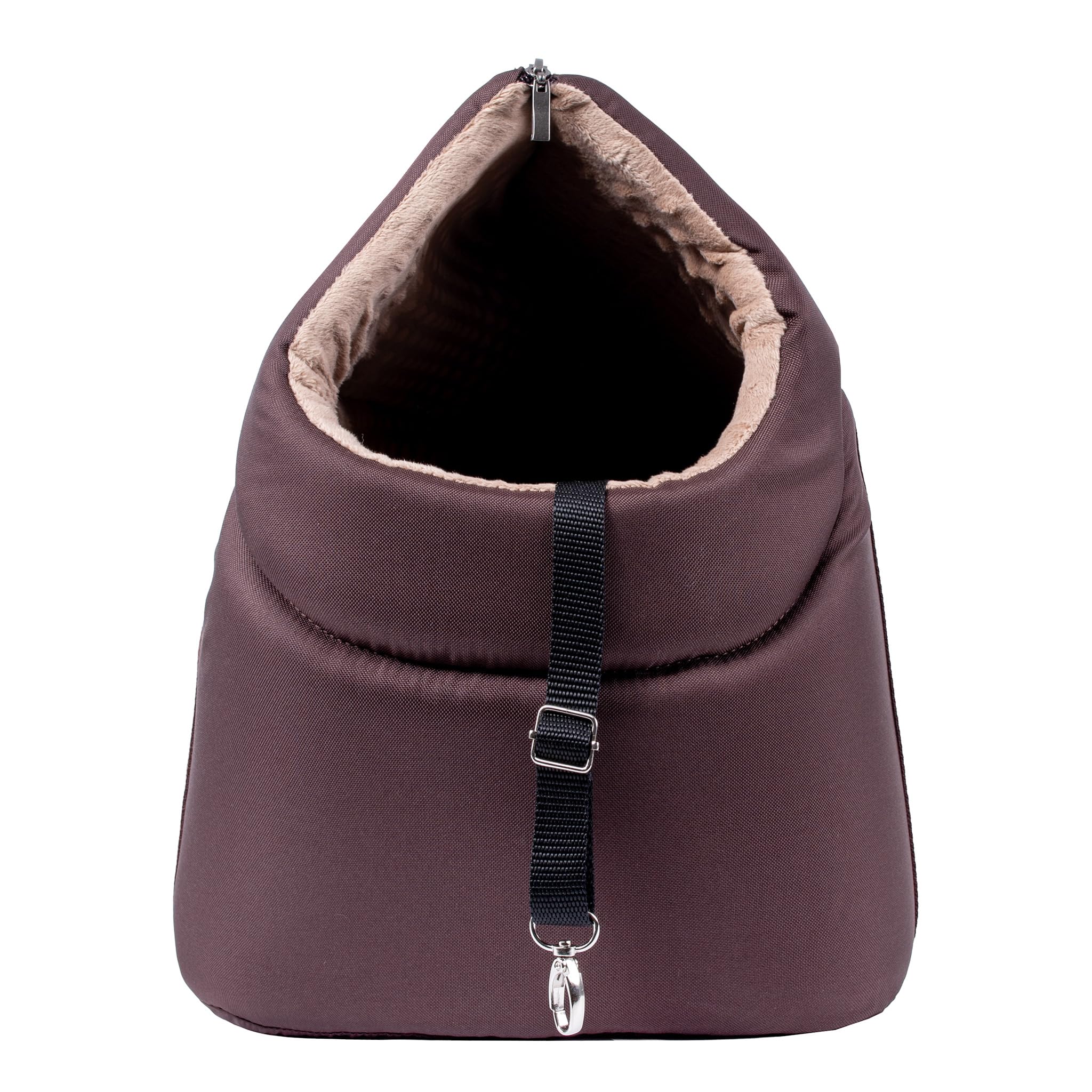 BOUTIQUE ZOO Transportín para perros XL hasta 15 kg, bolsa de transporte grande para perros y gatos medianos – suave, plegable y lavable – 52 × 35 × 39 cm – marrón beige/minky