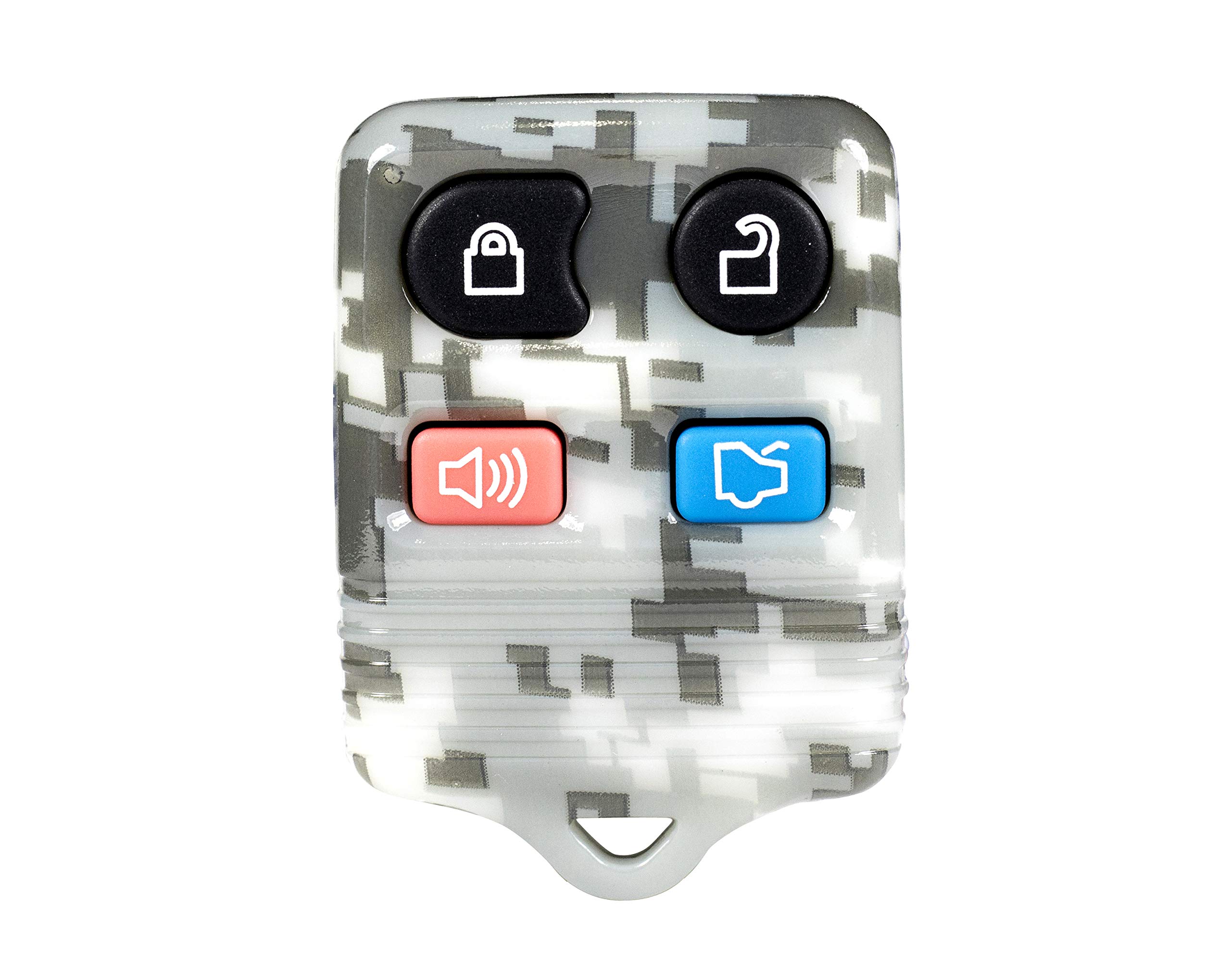 1x Camouflage New Keyless Entry 4 Button Remote Car Key Fob Fobik Compatible with Mustang Escape Expedition Explorer Focus Fusion Taurus Escort Lincoln Navigator Town Car Mercury with DIY Programming