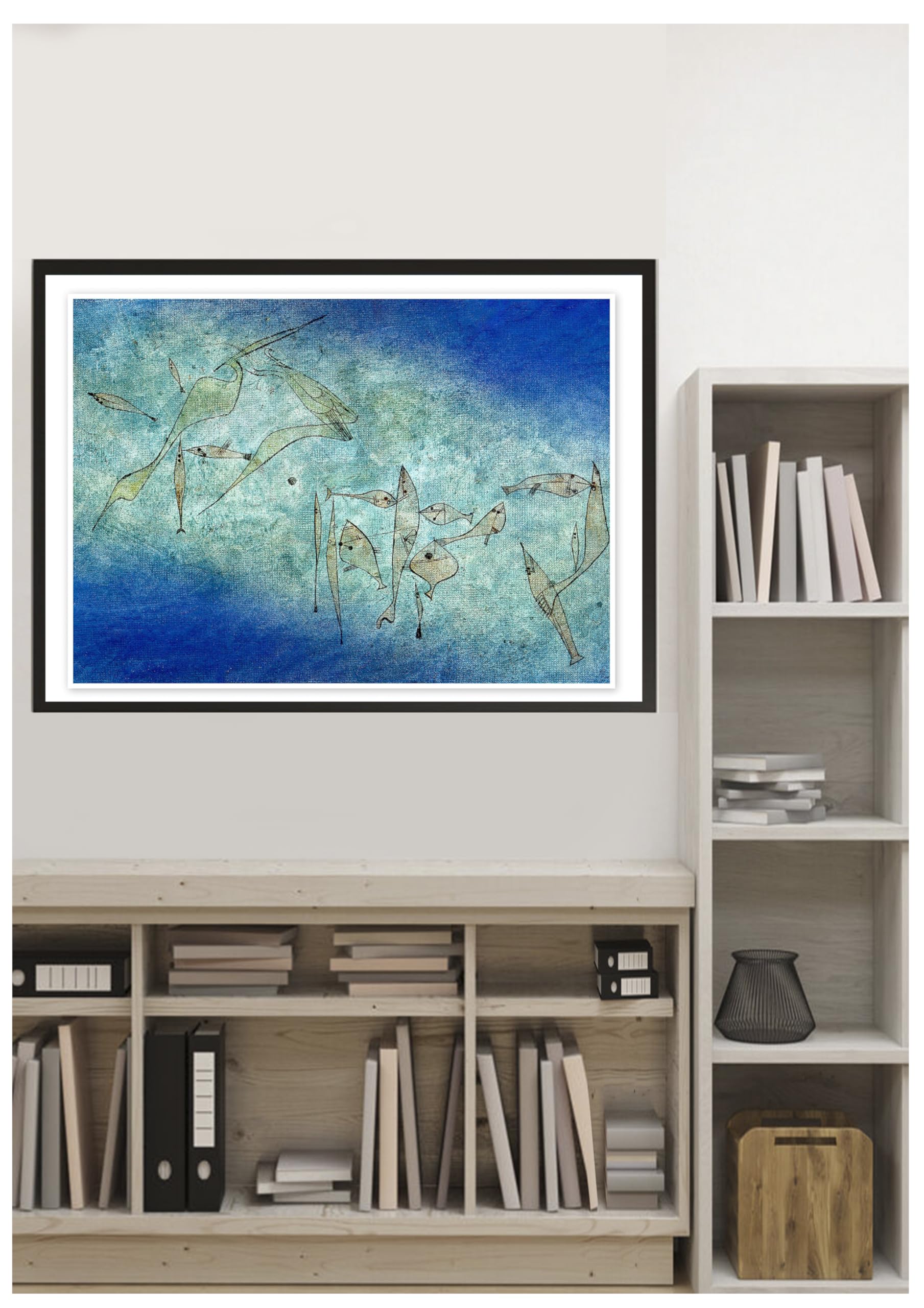 Fish image Paul Klee Vintage Retro Advertising Poster Home Decor Wall Art Living Room Print A4 No Frame Include