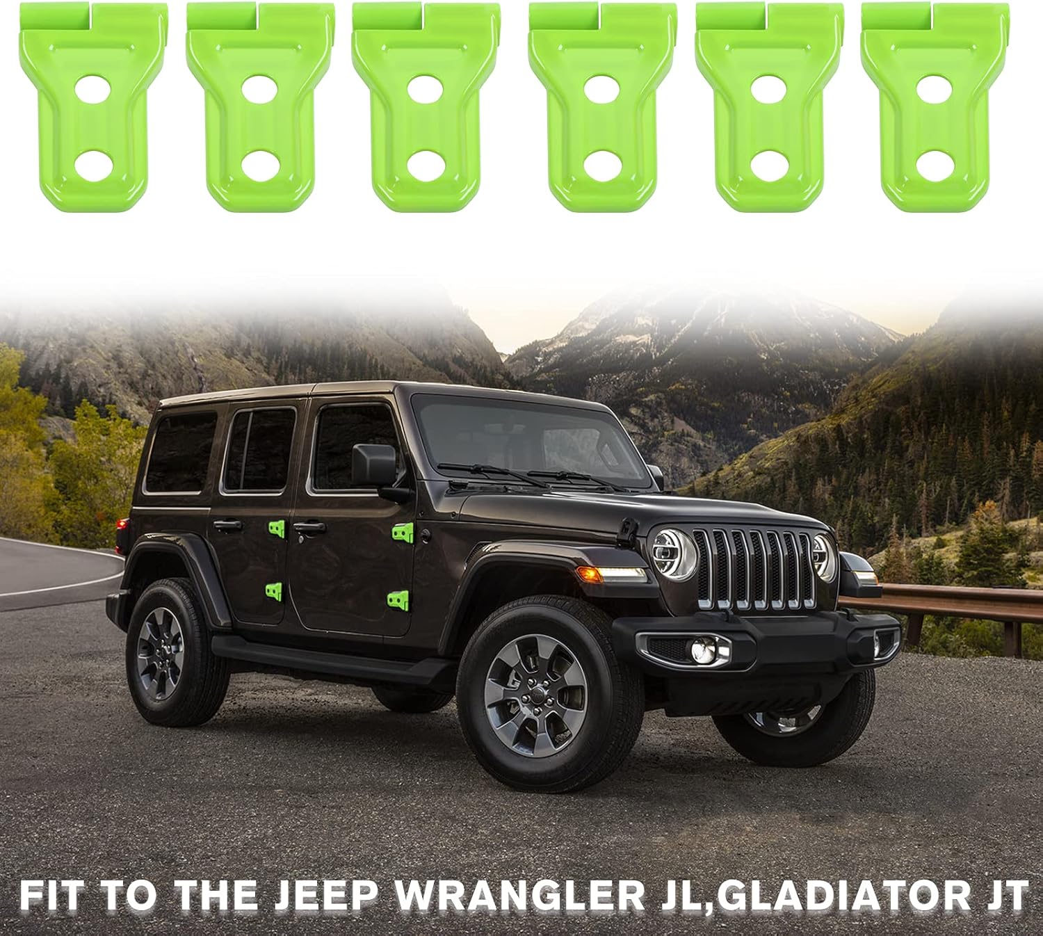 CheroCar JL JT Door Hinge Covers Protector Decoration Kits Fits for 2018-2020 Jeep Wrangler JL JLU, for 2020 Jeep Gladiator JT, Green Exterior Accessories, 8Pack……