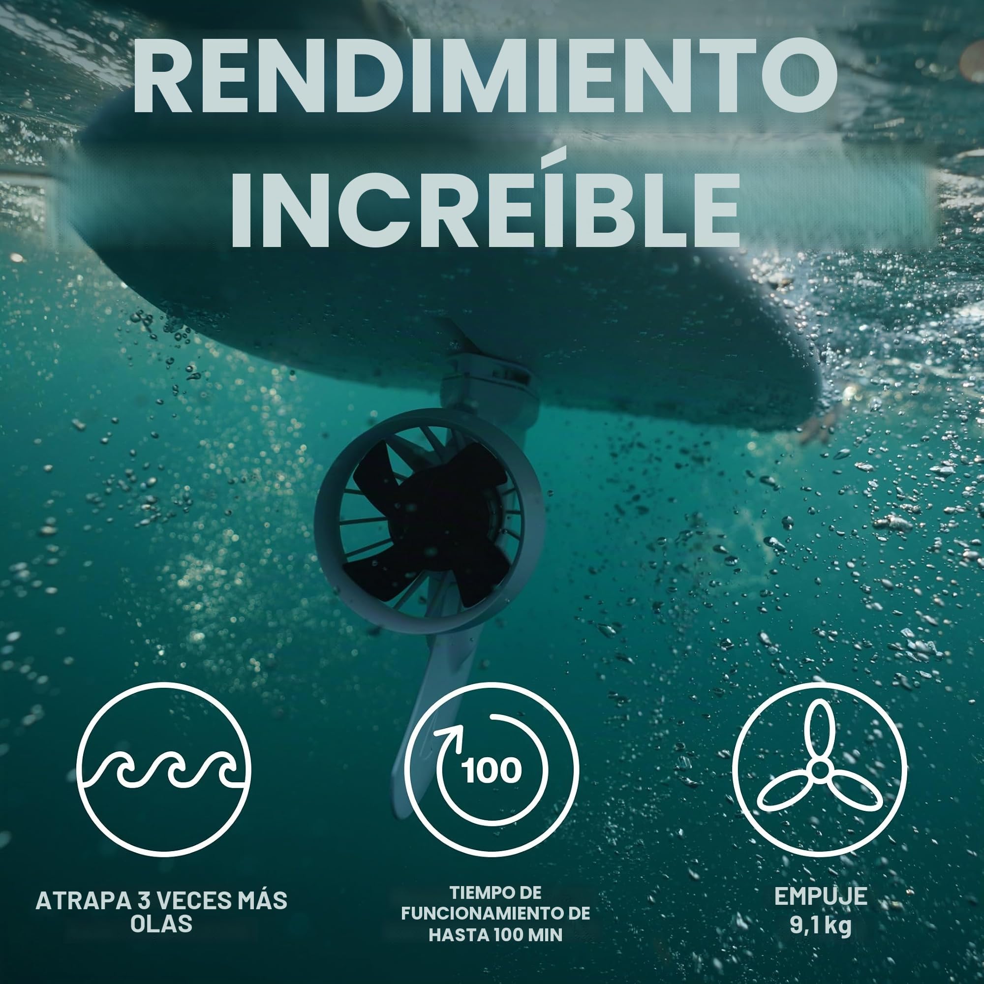 Boost Surfing Fin - Motor Eléctrico para Tablas de Surf, SUP y