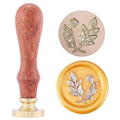 Yoption Sello de cera de hojas, sello botánico vintage para invitaciones de boda, fiesta, sobres, embalaje de regalo