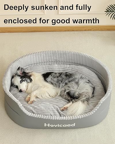 Miniatura 6 de Hovicaed Cama para perros de tamaño mediano, cama ortopédica para perros, cama impermeable para mascotas con alfombrilla extraíble, parte inferior