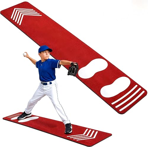 Trainer Mat Baseball Pitching Mat for Softball & Baseball Practice, Non-Slip Thr