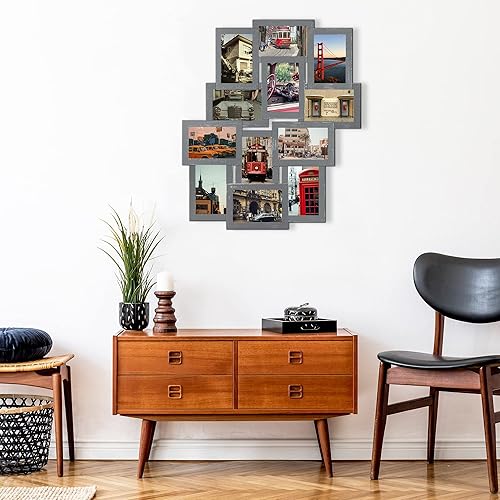 Miniatura 6 de Jerry & Maggie Paquete de 12 marcos de fotos de collage, marco de fotos para decoración de pared de 4 x 6 pulgadas, 12 aperturas, marcos de fotos de