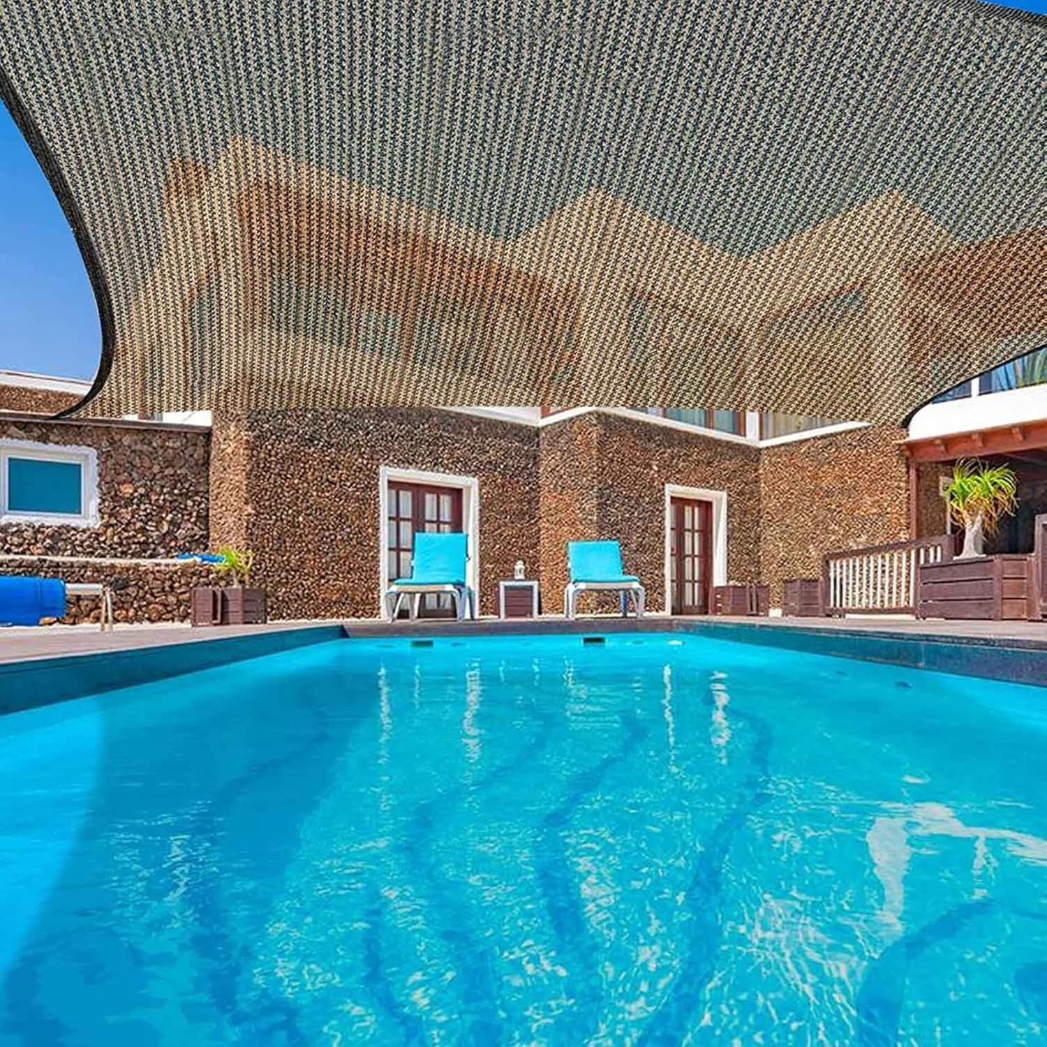 Breathable Awning,Conservatory Roof Shading net,Sunblock Shade Cloth Net,Outdoor Shade Screen,2m,3m,4m,5m,6m,7m Rectangular Shade Sail,90% UV-Resistant,2x2m(7 * 7ft)