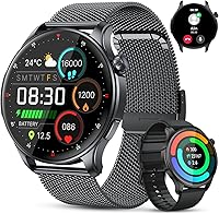 Oiviato Smart Watch for Men Women: Bluetooth Calling, 1.43" AMOLED Display, 120+ Sports Modes, IP68 Waterproof Fitness Tracker Heart Rate SpO2 Monitor