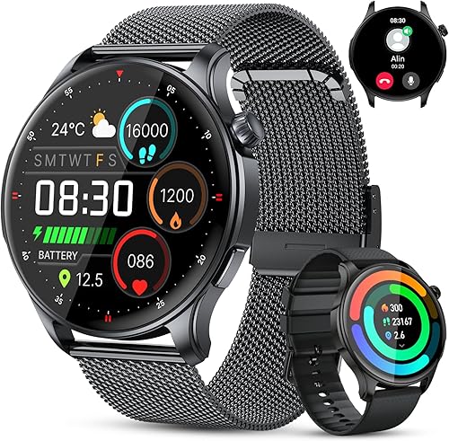 Reloj inteligente para hombres y mujeres Fitness hacer respuesta llamada, correr, relojes digitales para hombre, resistente al agua, reloj