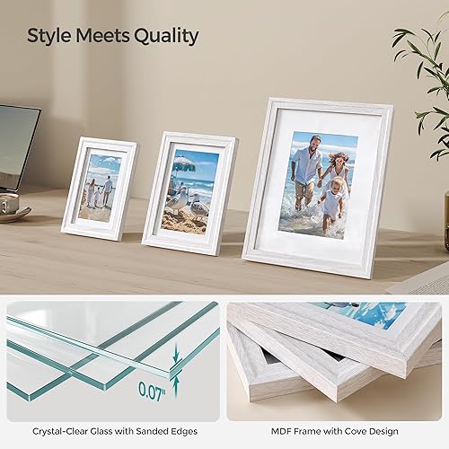 Miniatura 3 de SONGMICS Portarretratos para galería, juego de 10, marcos de fotos para decoración de pared de galería, con dos de 8 x 10, cuatro de 5 x 7, cuatro