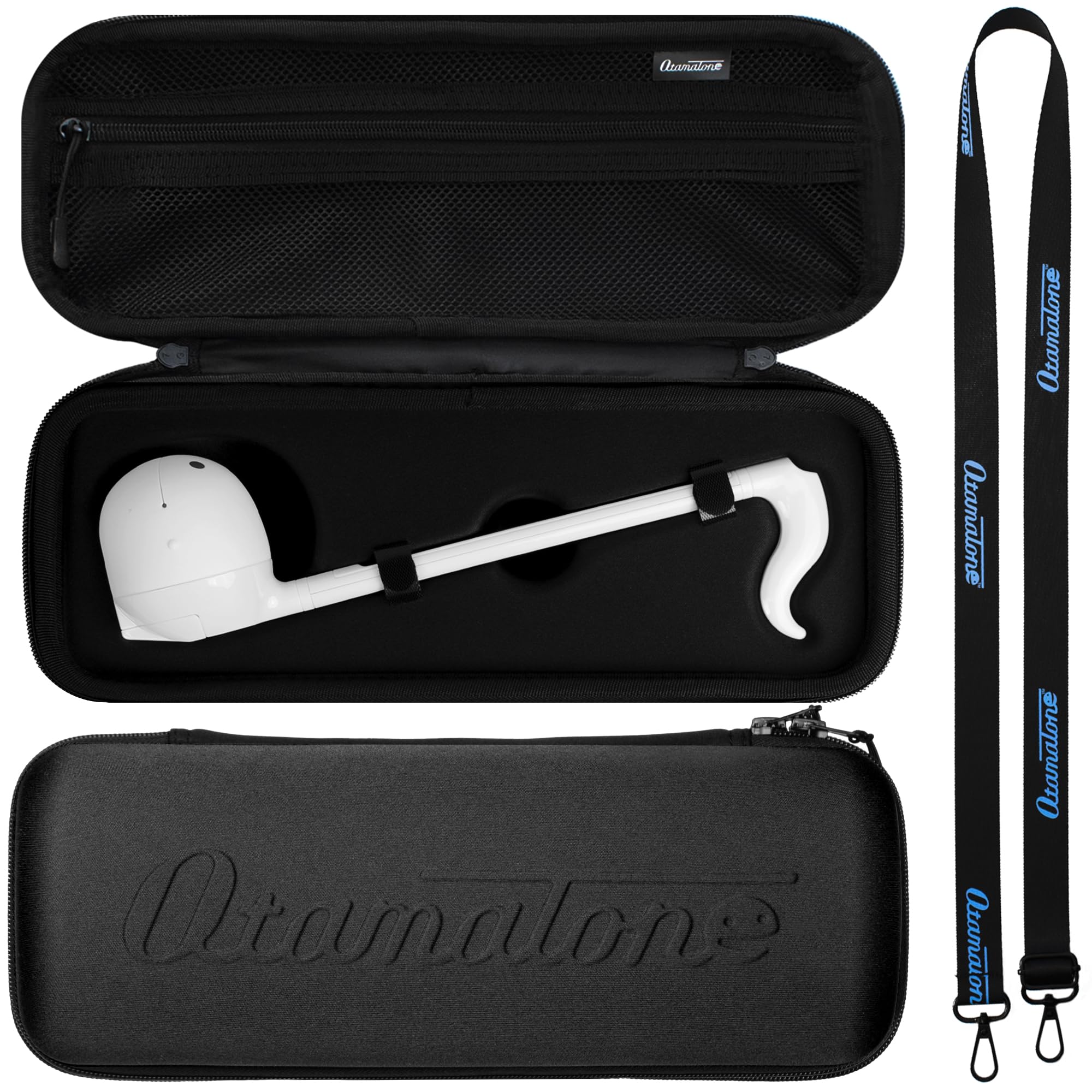 Official Case for Otamatone (Regular - 10.7 inch) Musical Instrument Toy Synthesizer Hard Shell Cover, Smooth Fitted Protective Interior with Official Logo Strap, Inner Zipper Pouch, Matte