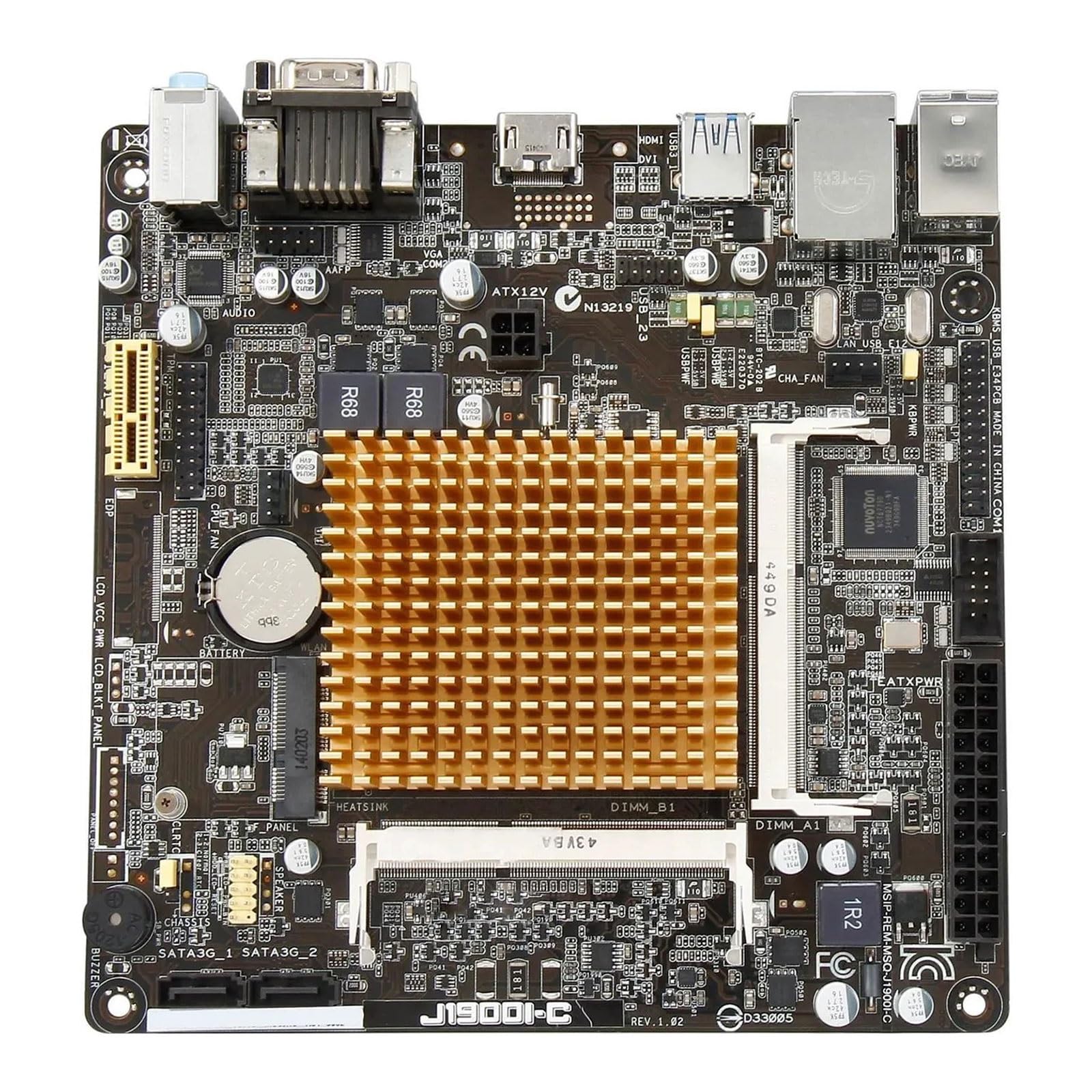 Placa Bases Placa Base Fit For ASUS J1900I-C, Celeron Quad-Core J1900 8GB DDR3L Mini ITX PCIe 2,0 J1900 CPU VGA USB 3,0