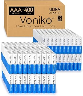 Voniko - Premium Grade AAA Batteries -400 Pack - Alkaline Triple A Battery - Ultra Long-Lasting, Leakproof 1.5v Batteries - 10-Year Shelf Life